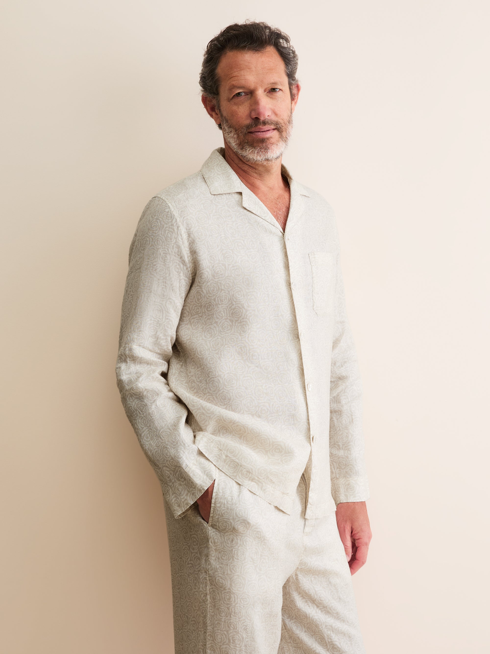 Men's Linen Pyjamas Milan Rose Sand
