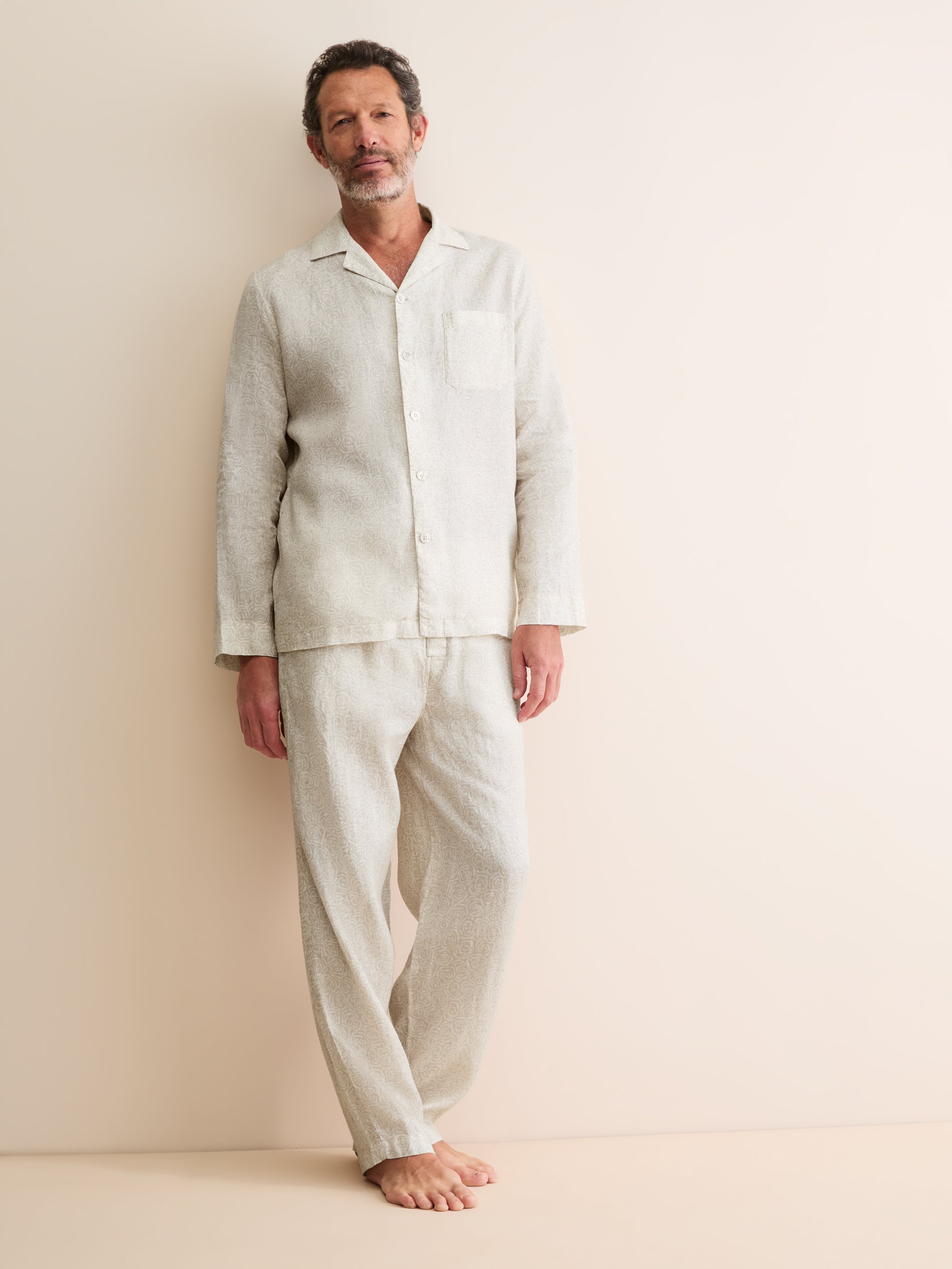 Men's Linen Pyjamas Milan Rose Sand