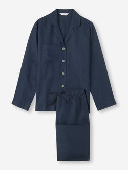 Men's Pyjamas Sicily Linen Navy