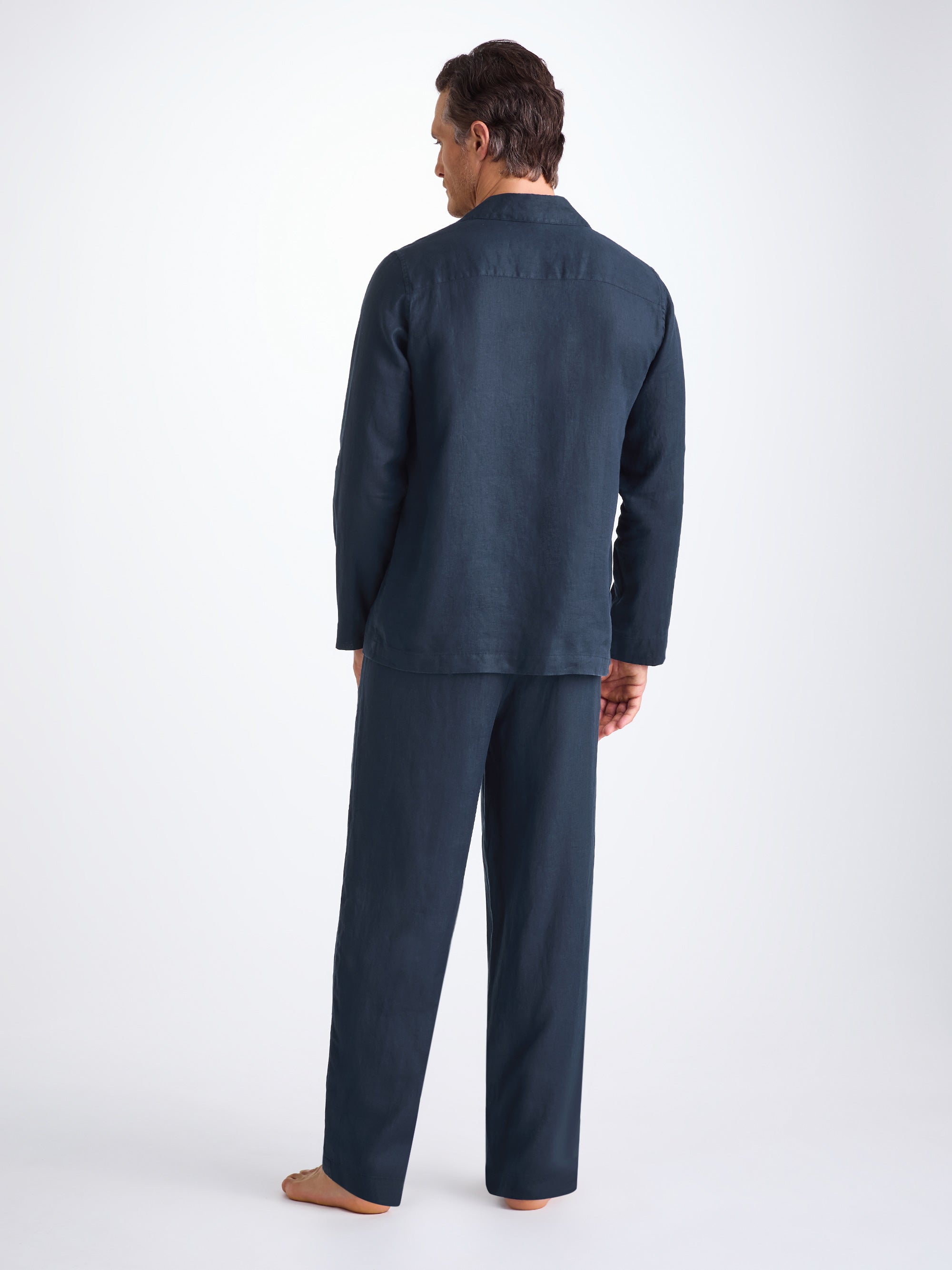 Men's Pyjamas Sicily Linen Navy