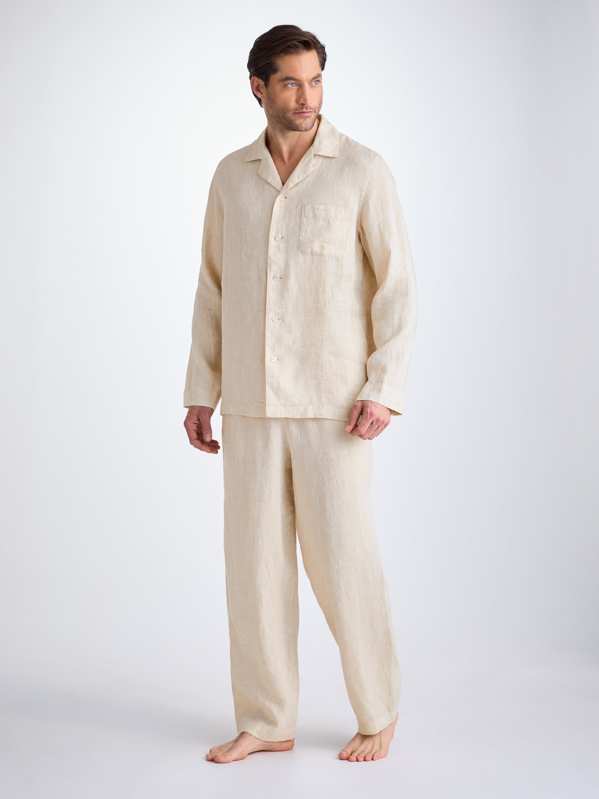 Men's Pyjamas Sicily Linen Sand