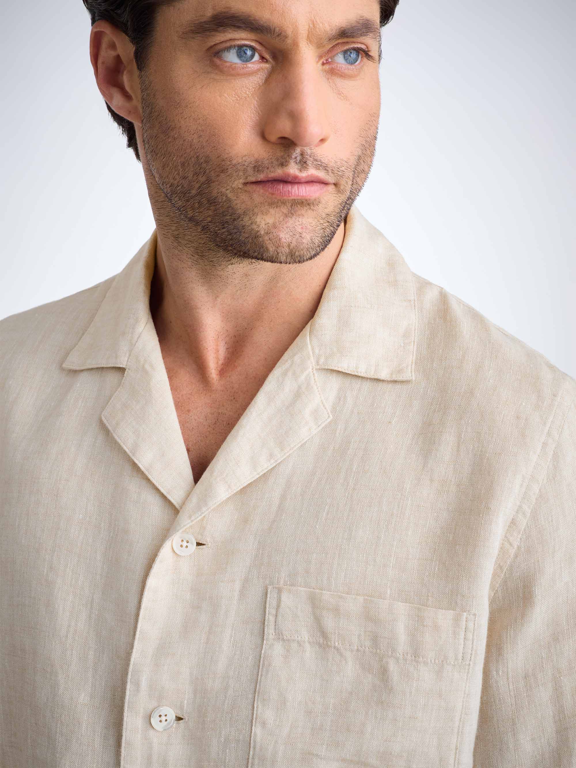 Men's Pyjamas Sicily Linen Sand