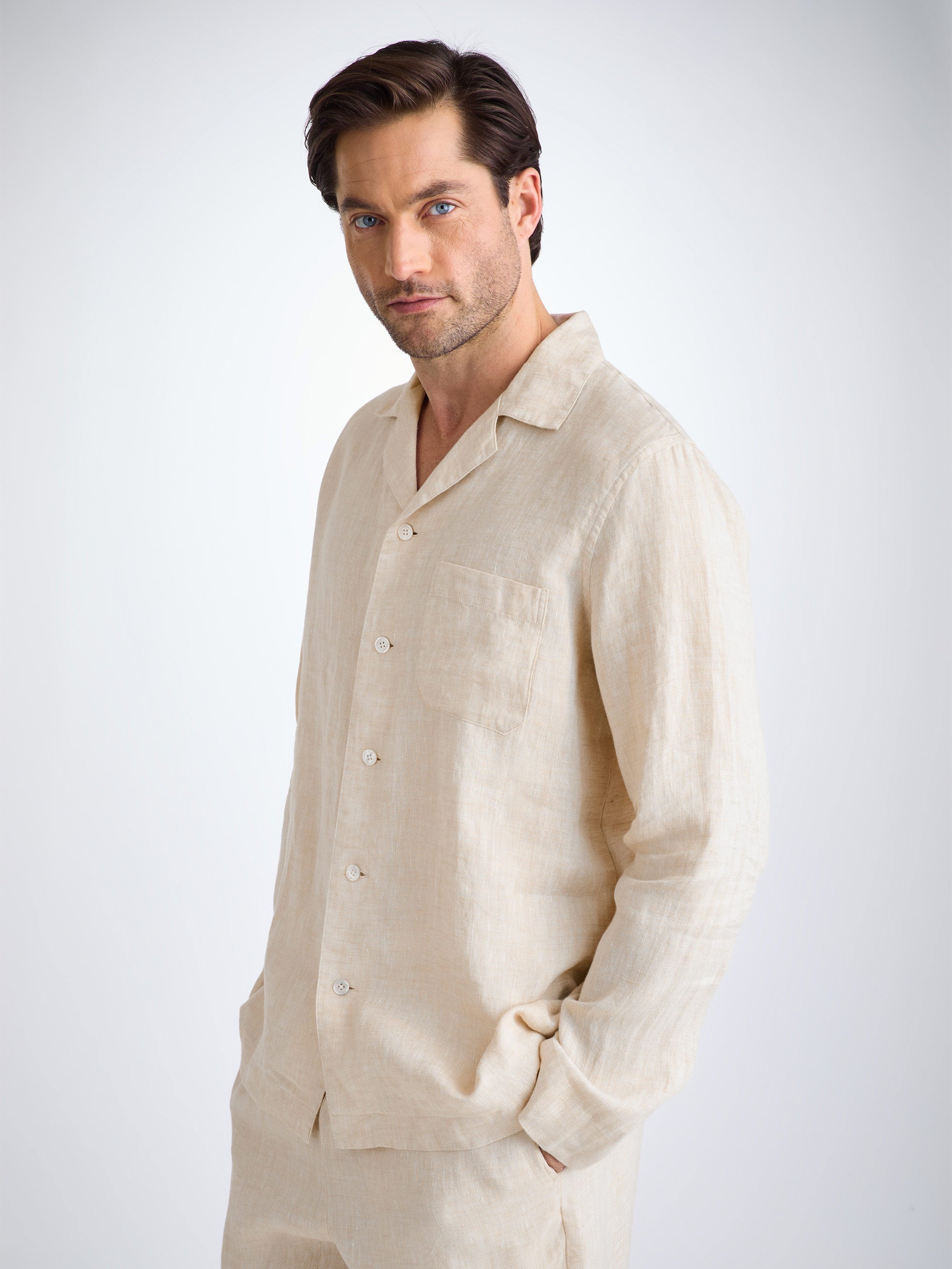 Men's Pyjamas Sicily Linen Sand