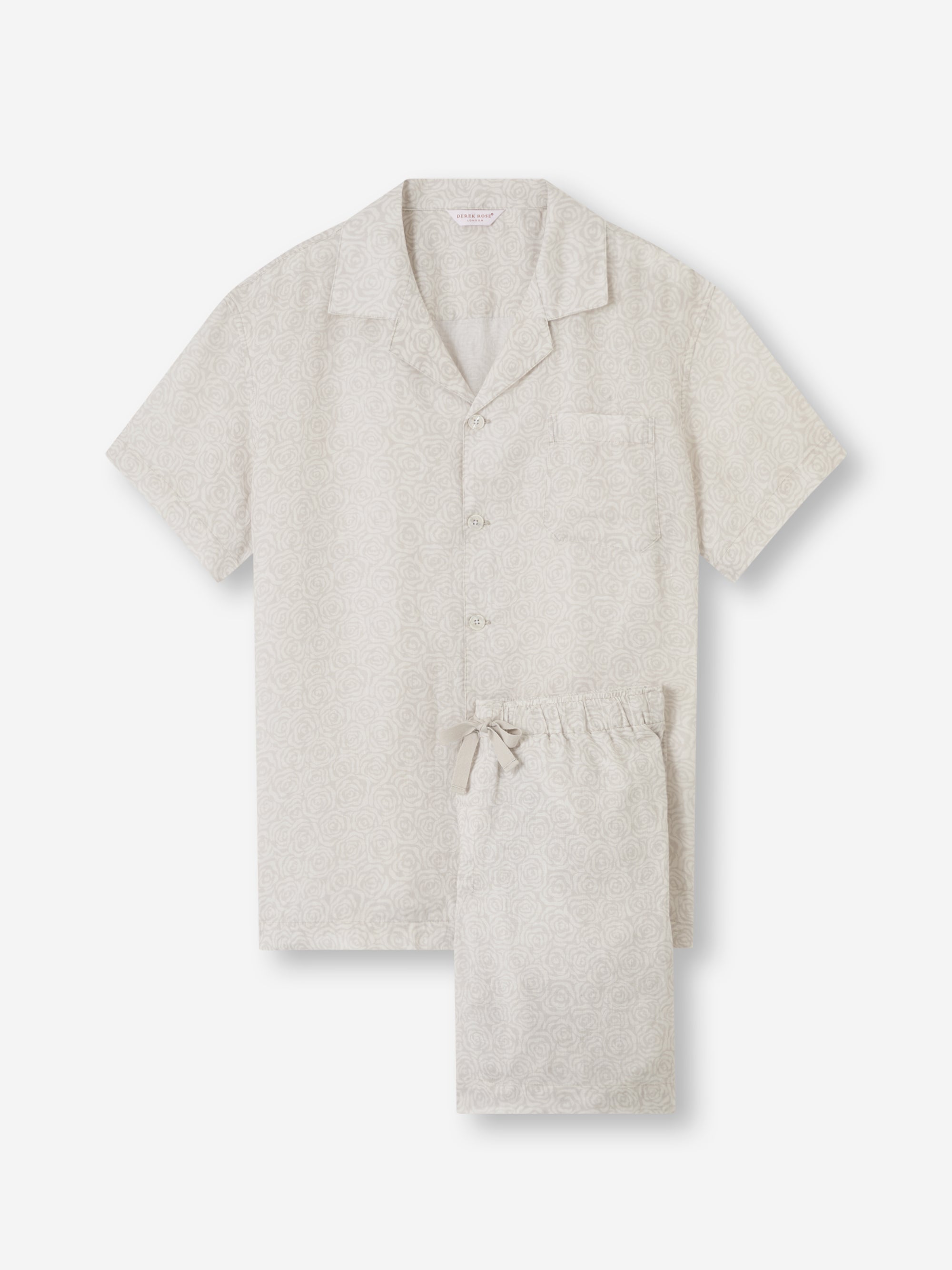 Men's Linen Short Pyjamas Milan Rose Sand