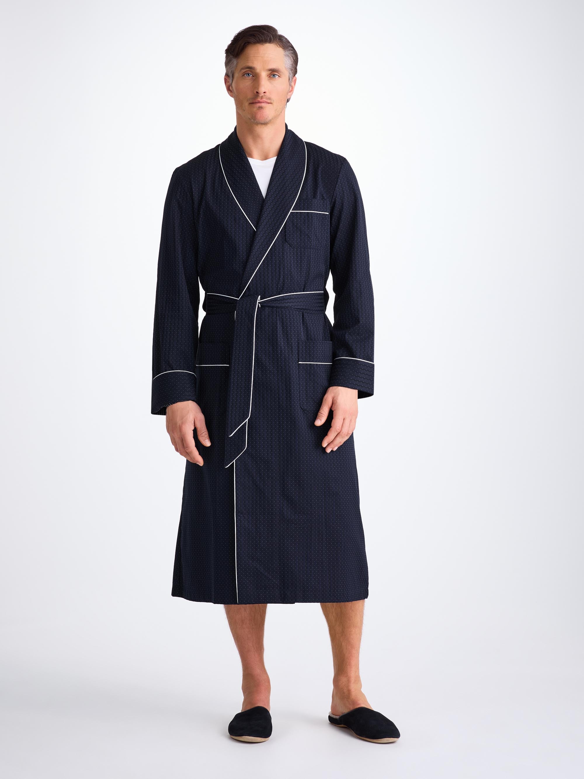 Men's Robe Royal 40 Cotton Navy
