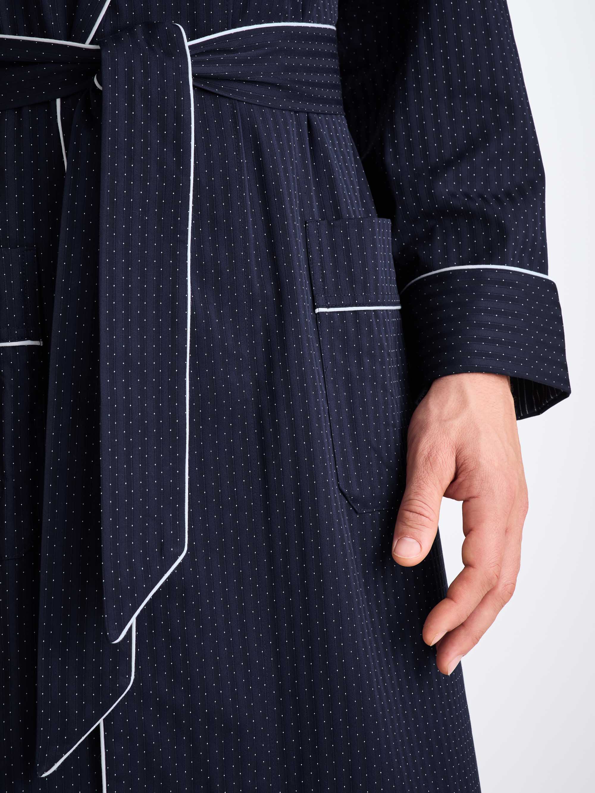 Men's Dressing Gown Royal 40 Cotton Navy