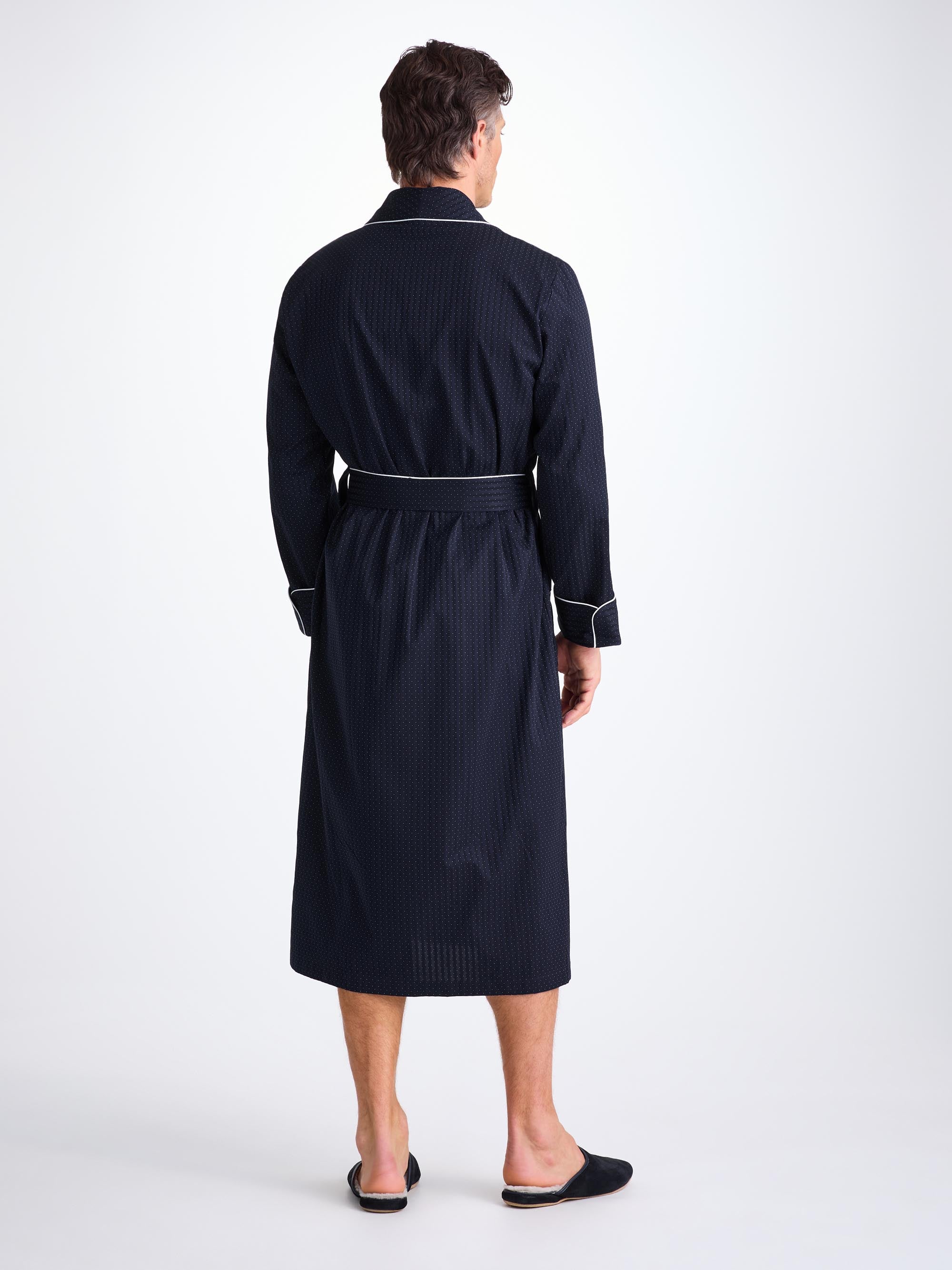 Men's Dressing Gown Royal 40 Cotton Navy