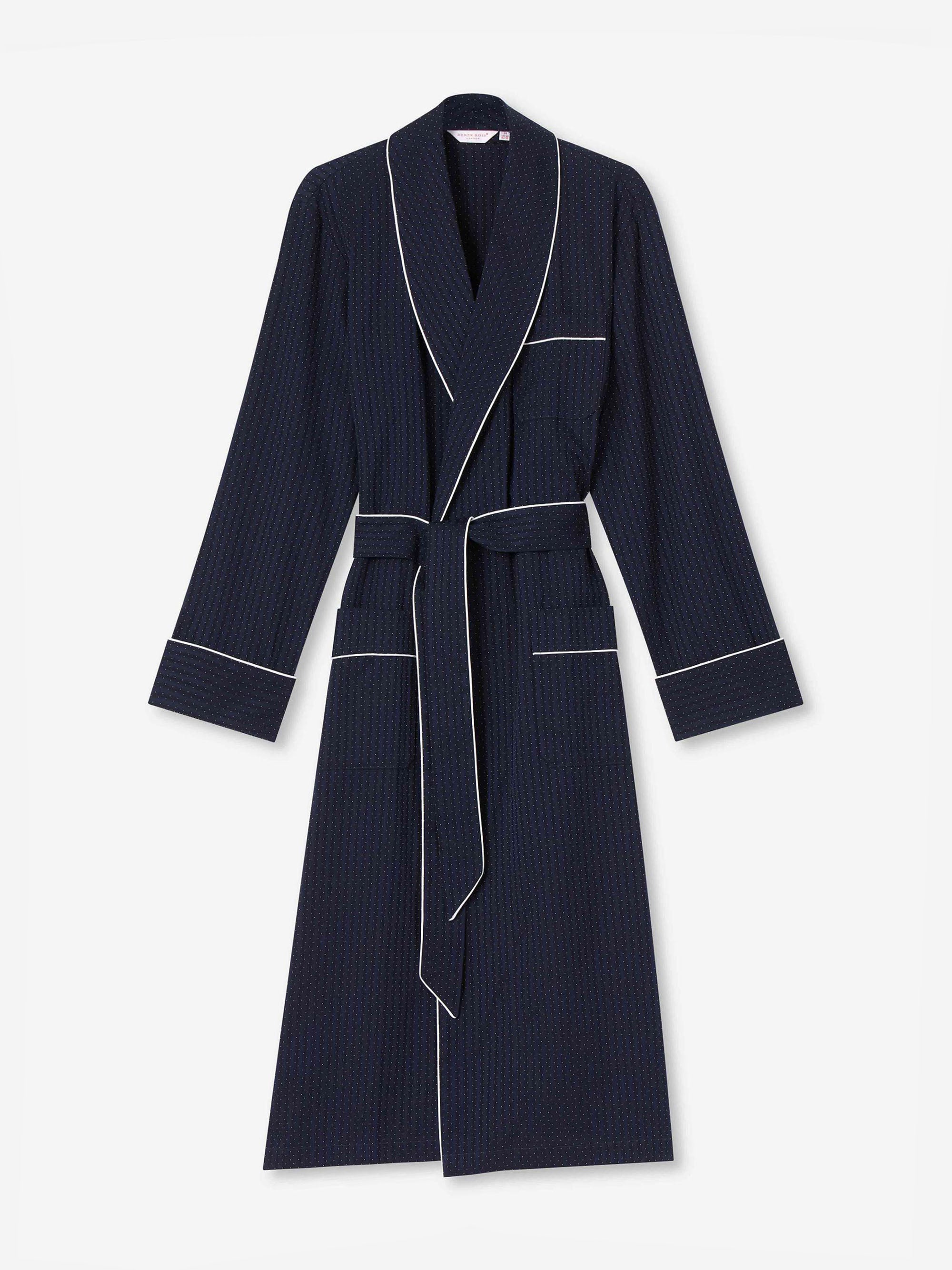 Men's Dressing Gown Royal 40 Cotton Navy