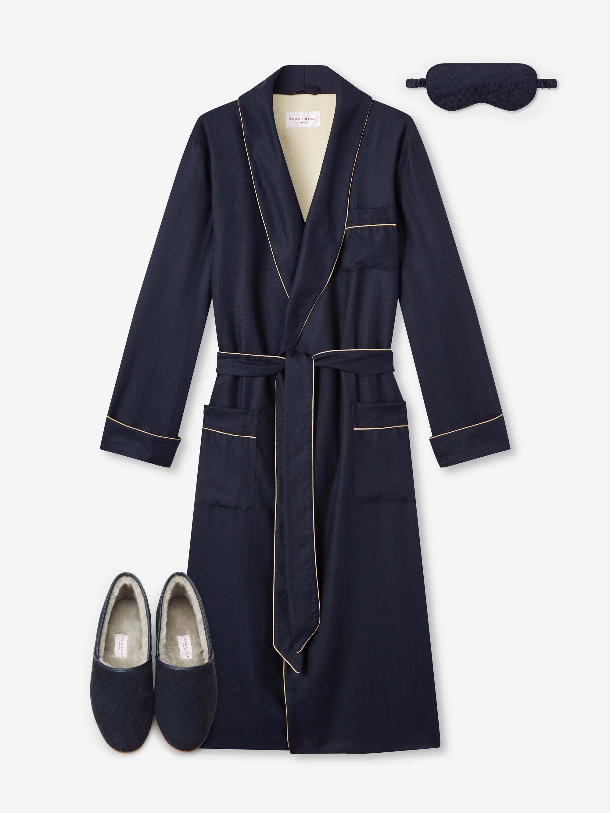 Men's Duke Dressing Gown, Crawford Slippers & Eye Mask Gift Set