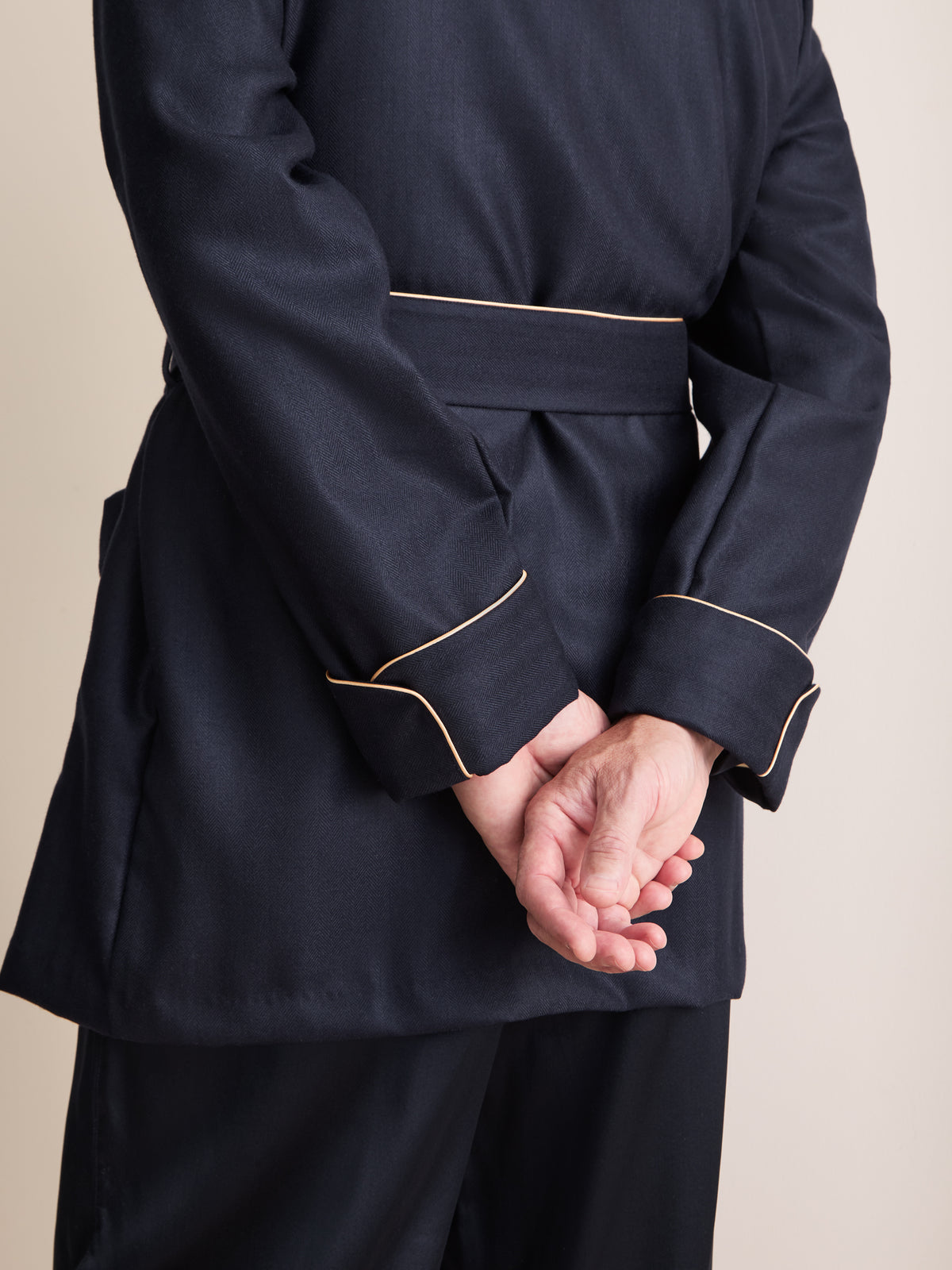 Duke Cashmere Smoking Jacket Navy Blue