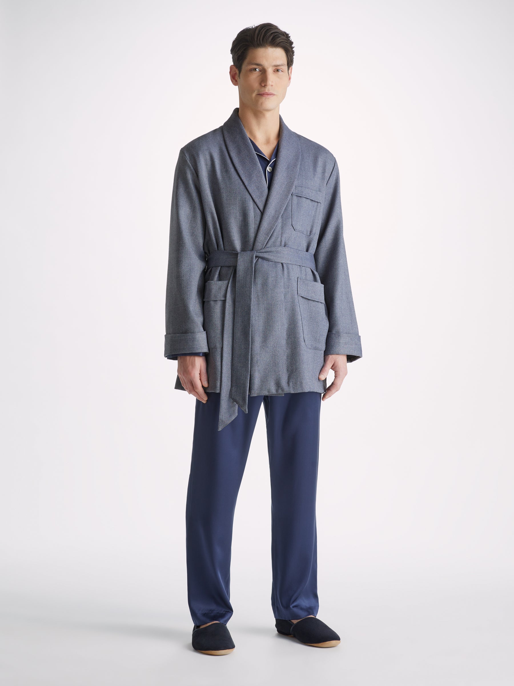 Men's Smoking Jacket Lincoln 11 Wool Navy