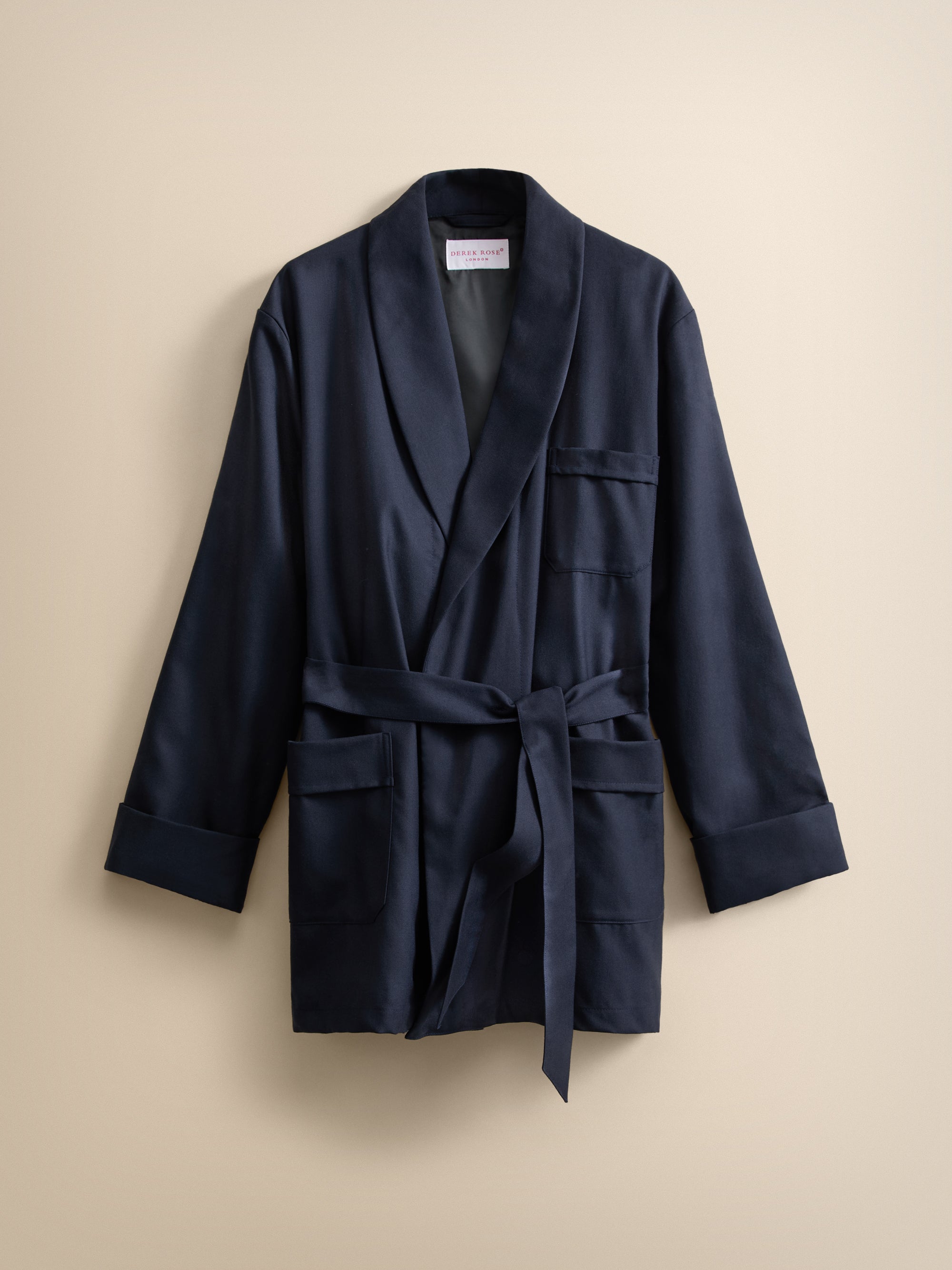 Westminster Merino Wool Smoking Jacket Navy Blue