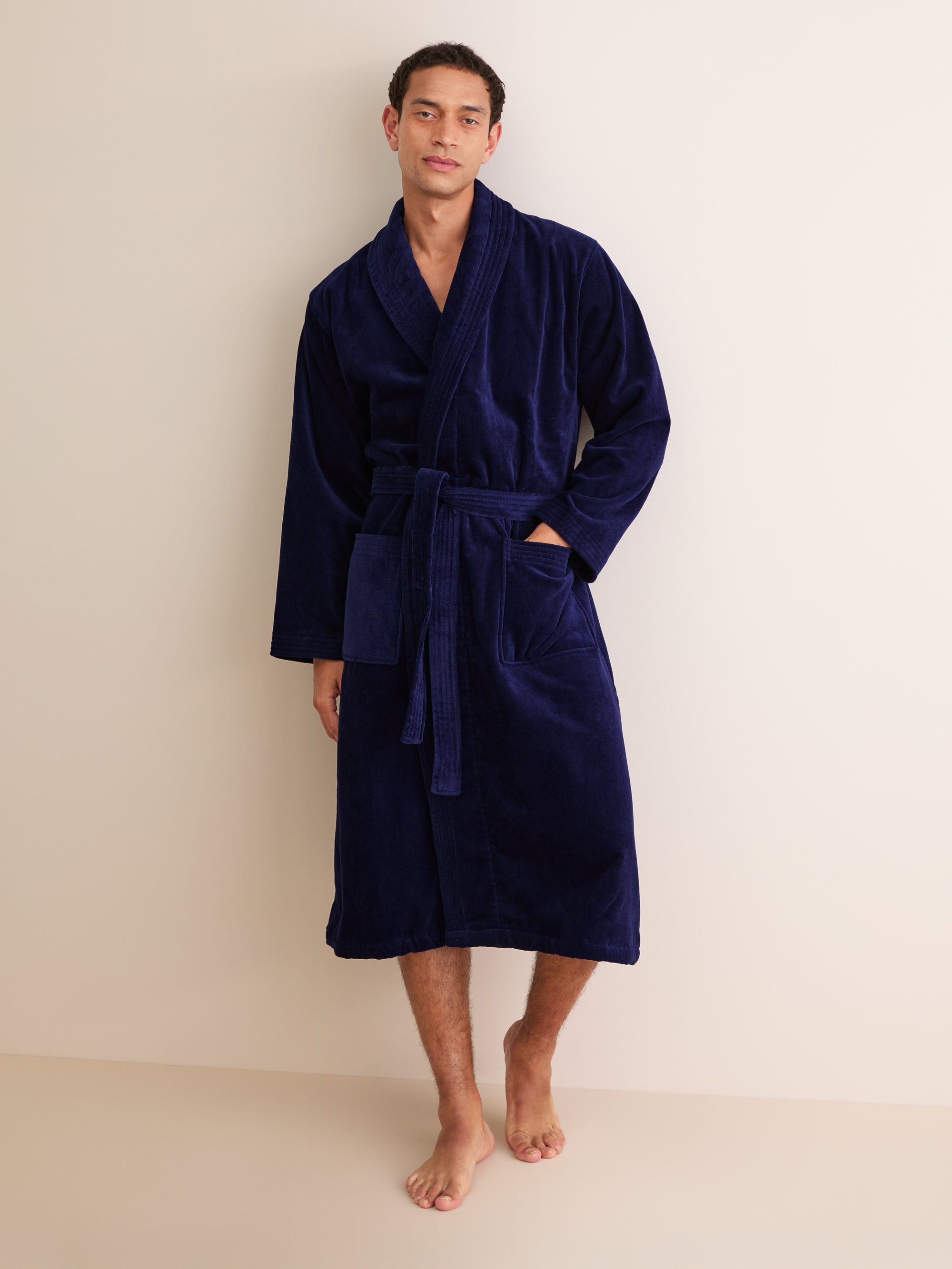 Men's Bathrobe Triton 10 Terry Cotton Navy