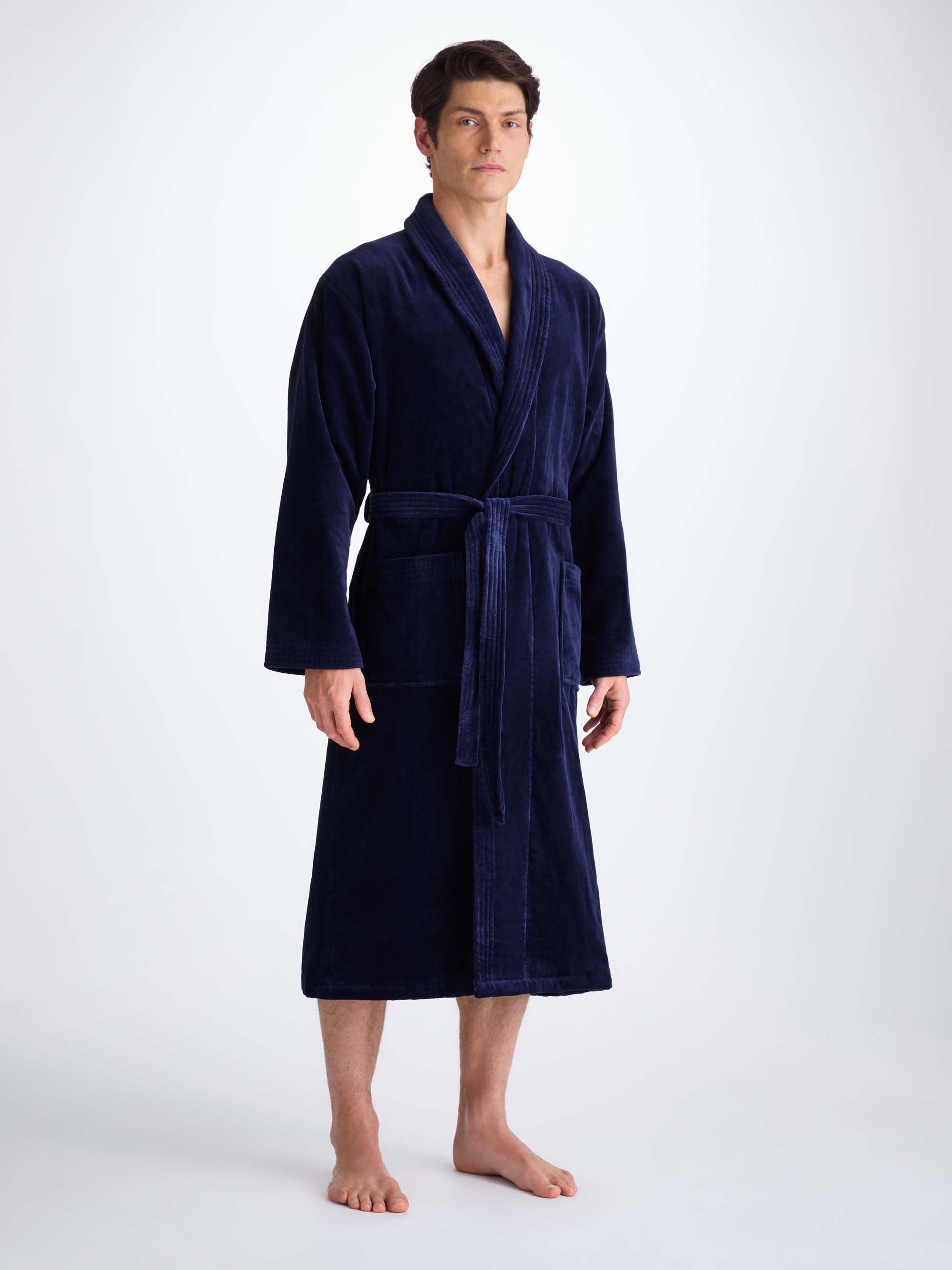 Men's Bathrobe Triton 10 Terry Cotton Navy