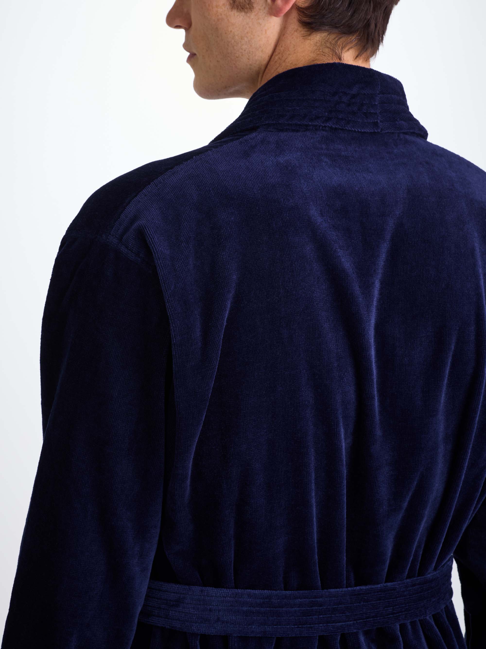 Men's Bathrobe Triton 10 Terry Cotton Navy