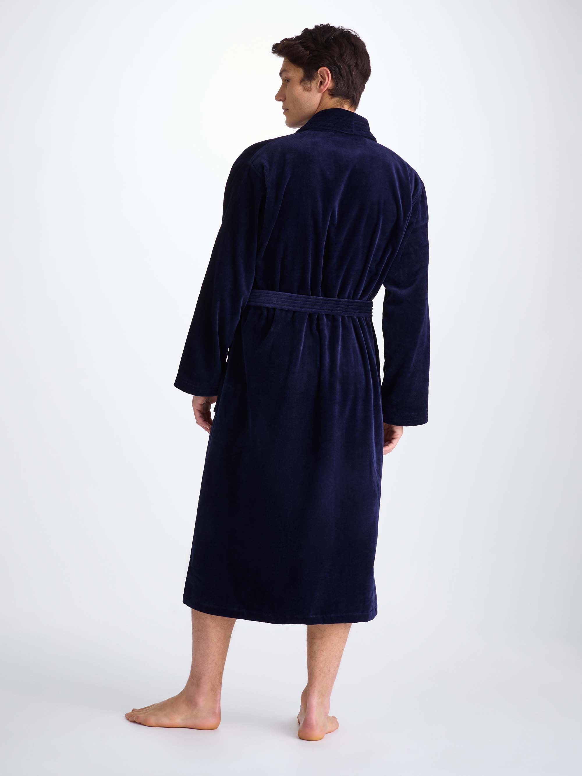 Men's Bathrobe Triton 10 Terry Cotton Navy