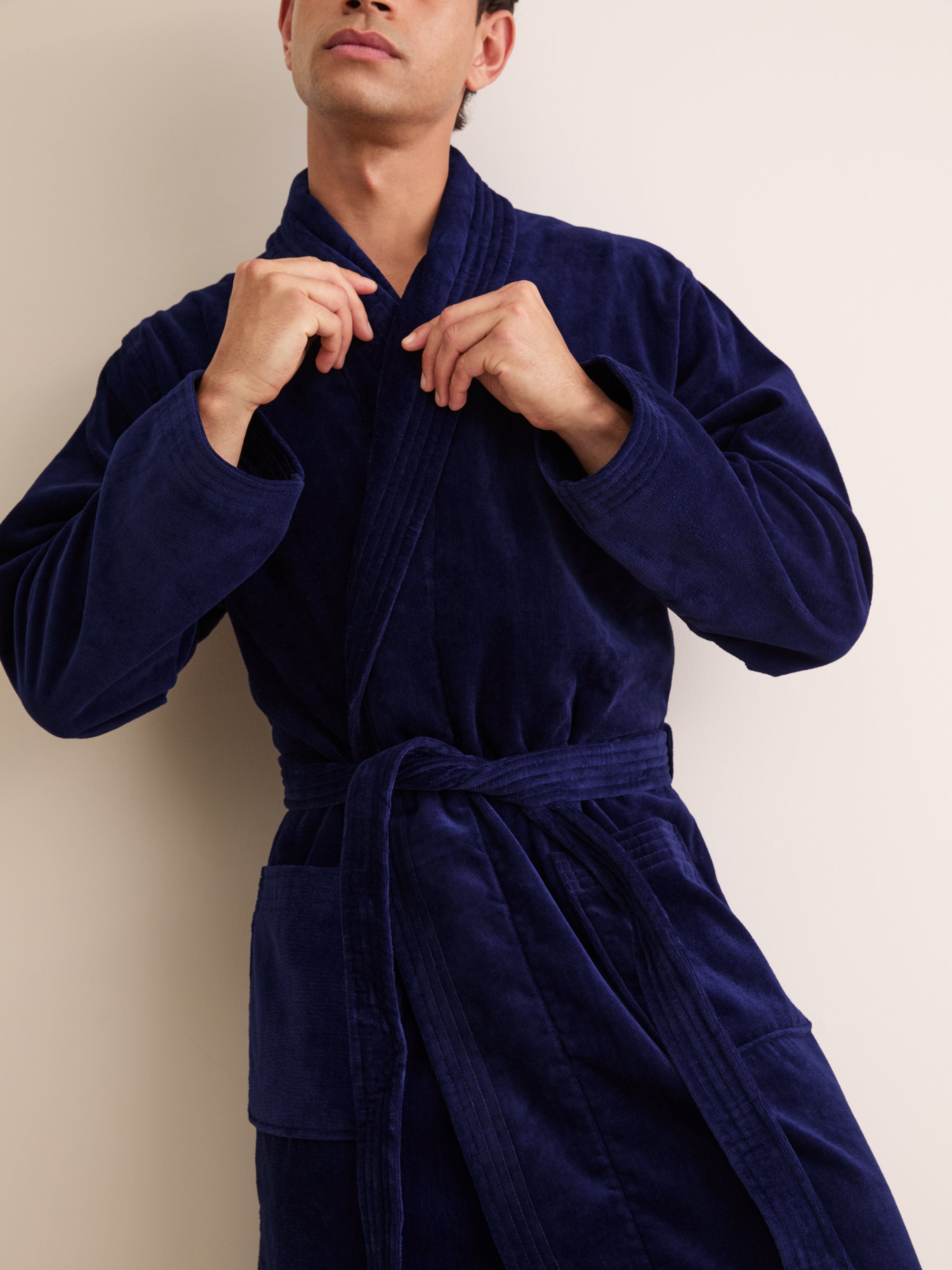 Men's Bathrobe Triton 10 Terry Cotton Navy