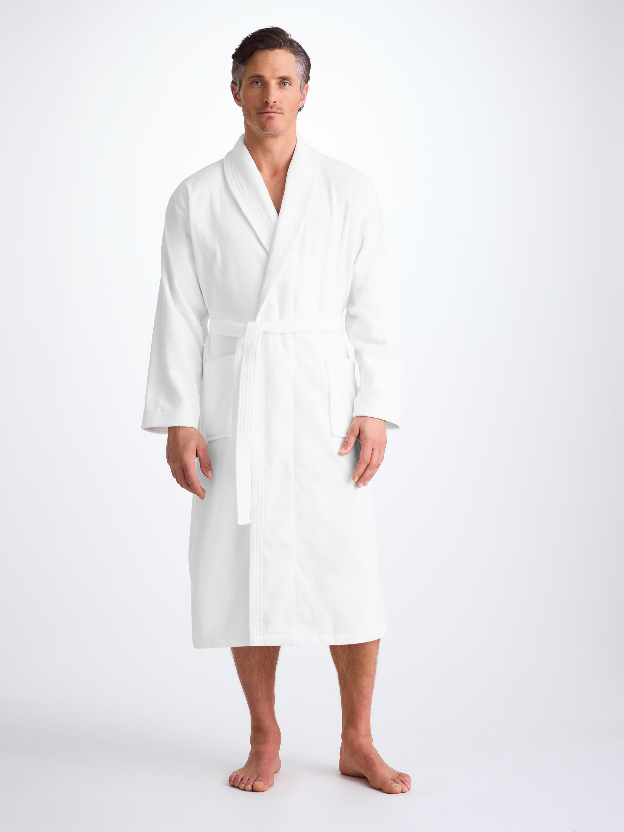 Men's Bathrobe Triton 10 Terry Cotton White