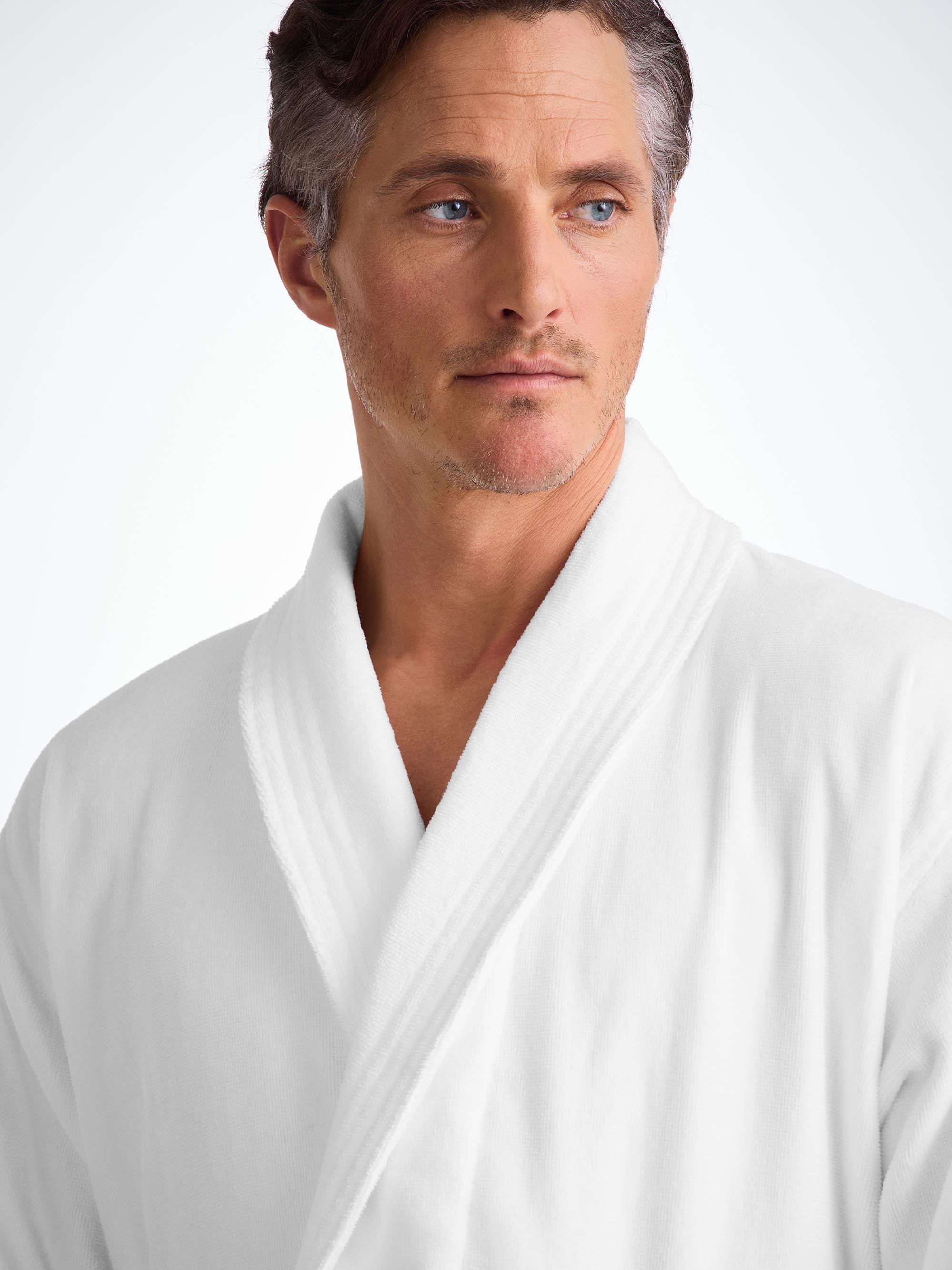 Men's Bathrobe Triton 10 Terry Cotton White
