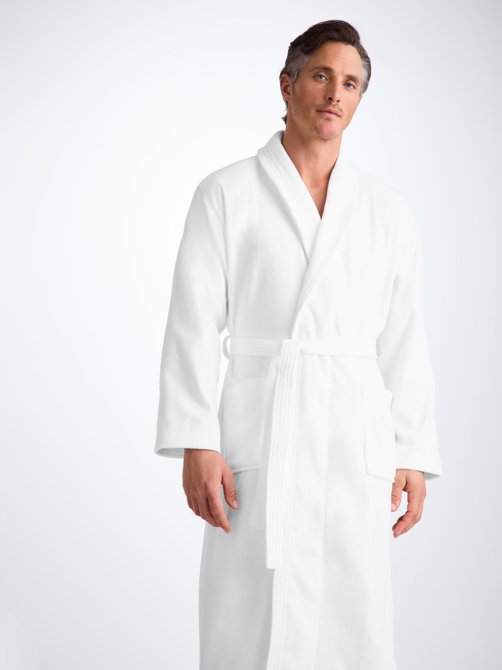 Men's Bathrobe Triton 10 Terry Cotton White