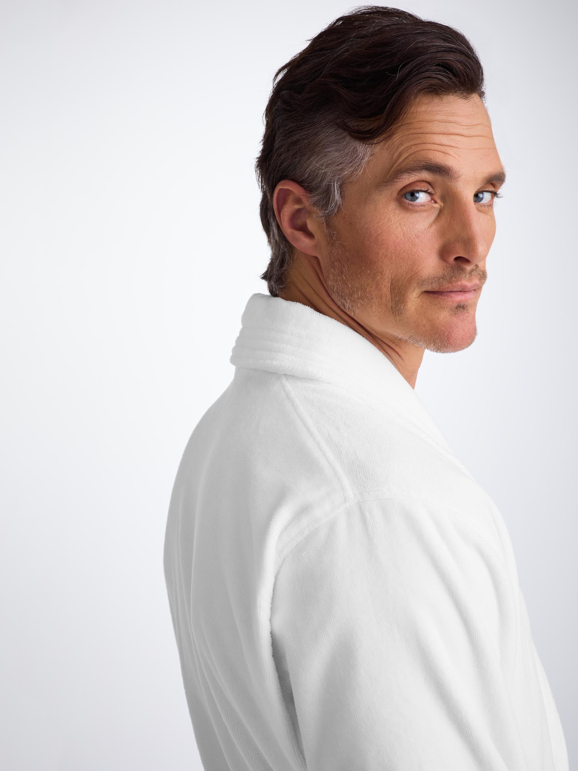 Men's Bathrobe Triton 10 Terry Cotton White