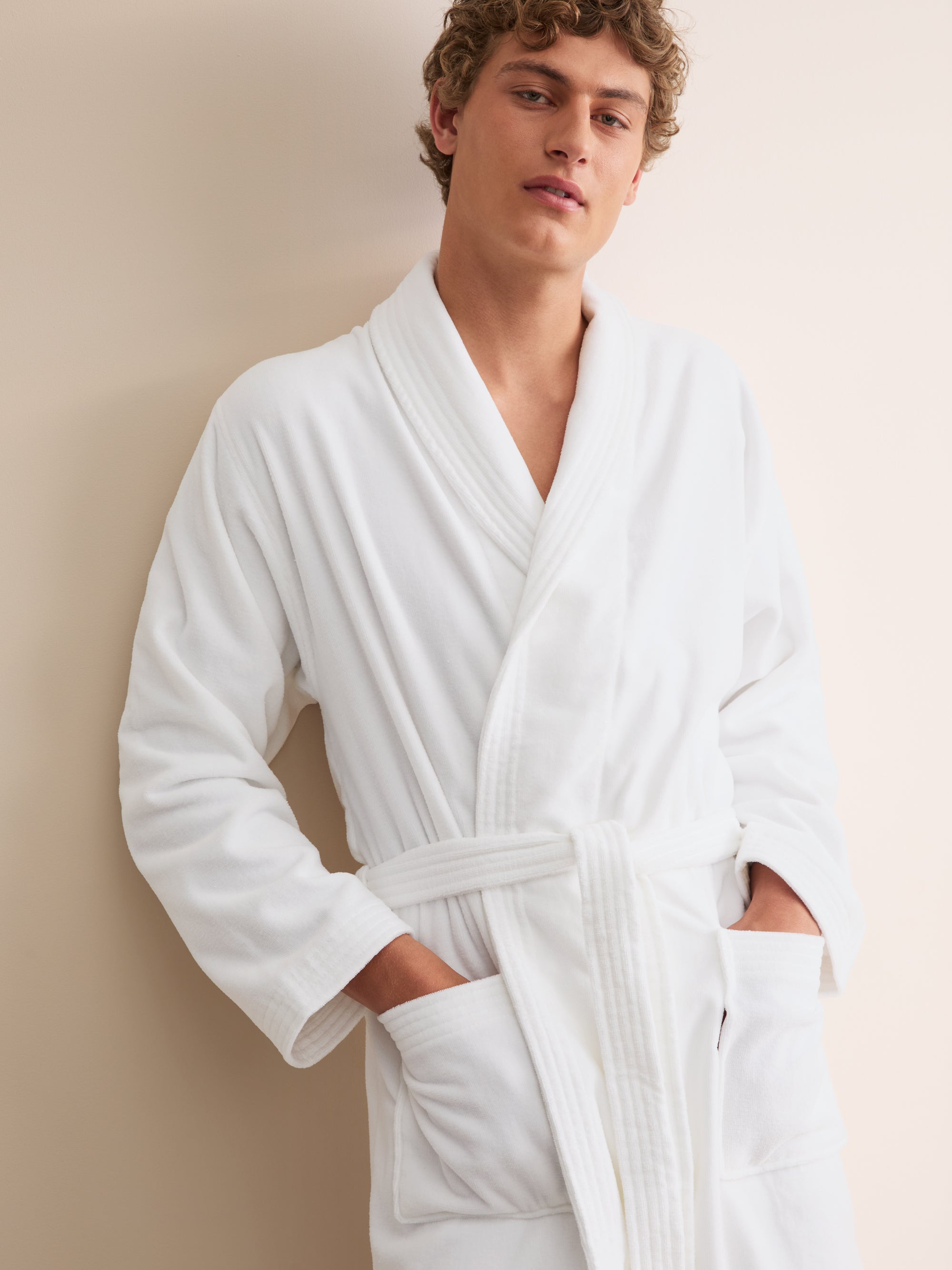 Men's Bathrobe Triton 10 Terry Cotton White