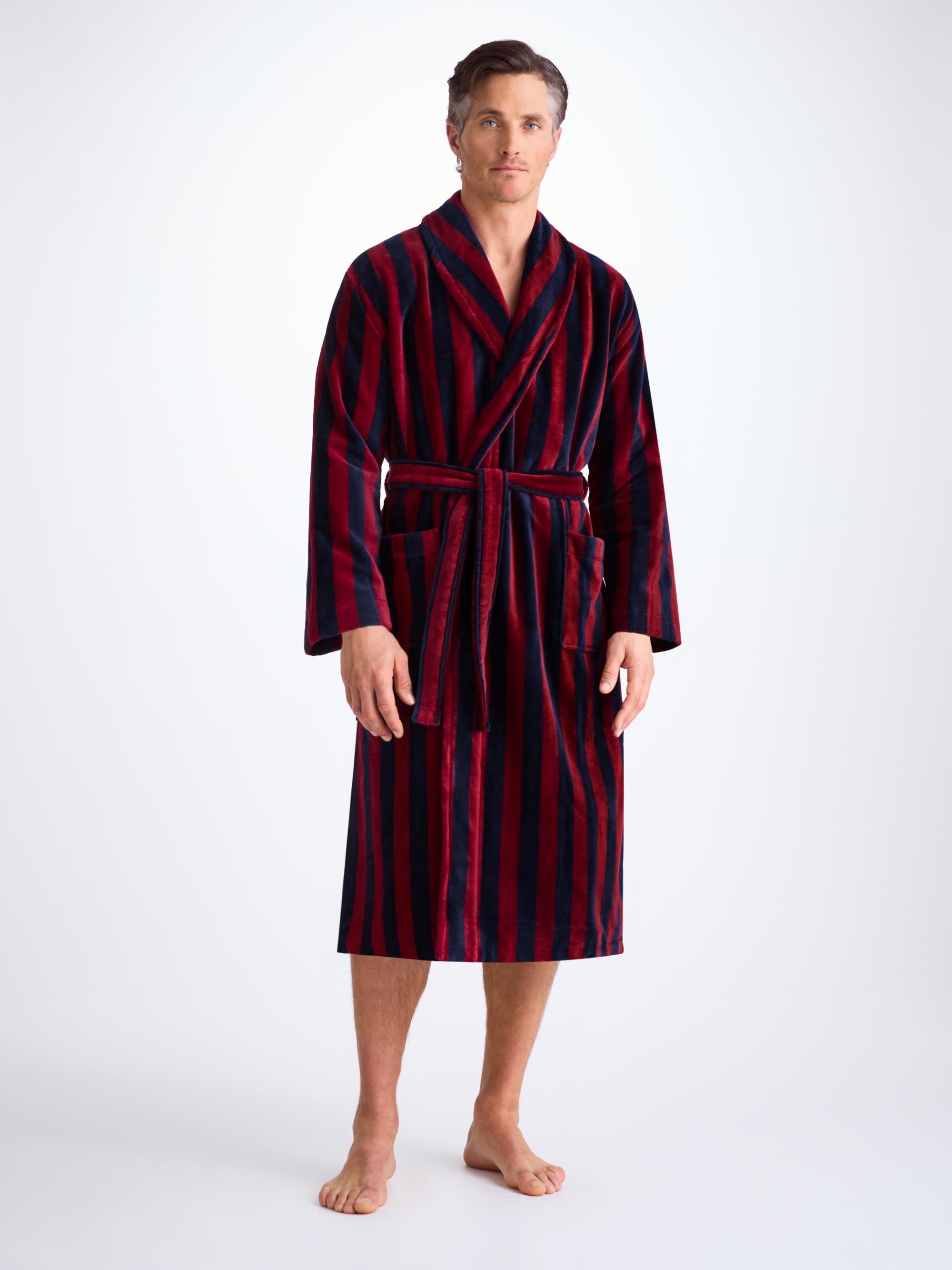 Men's Bathrobe Aston Terry Cotton Red