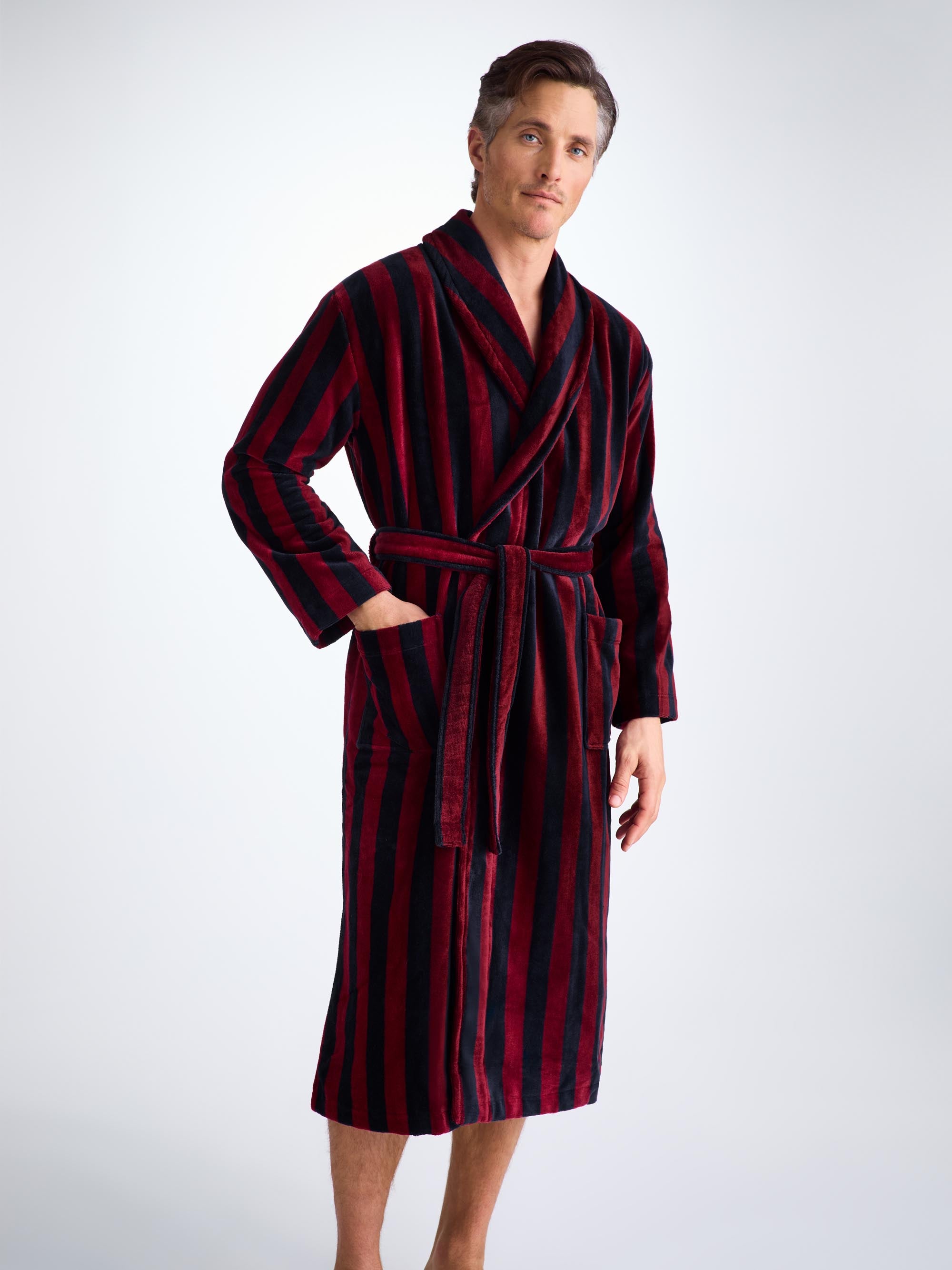 Men's Bathrobe Aston Terry Cotton Red
