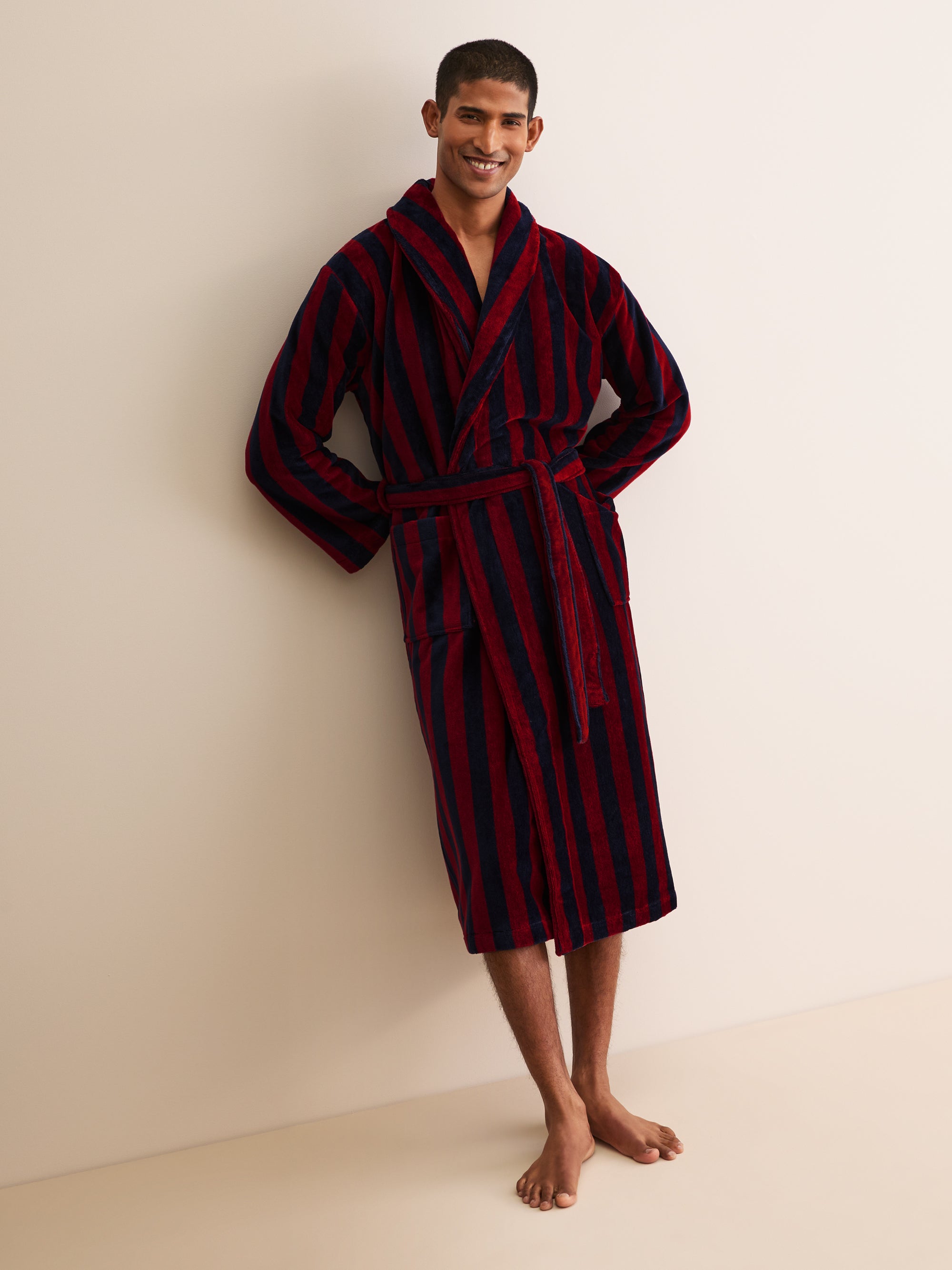 Men's Bathrobe Aston Terry Cotton Red