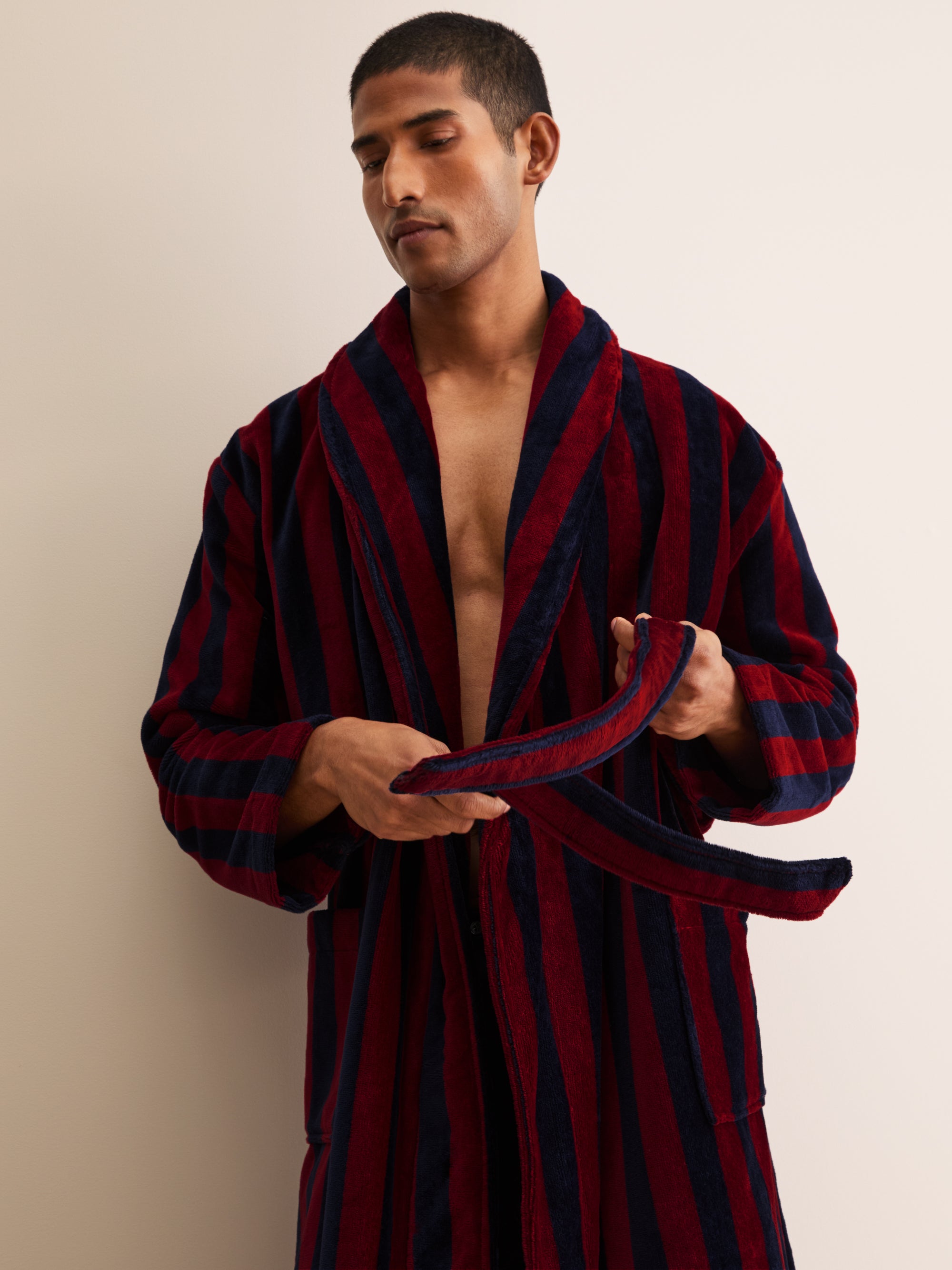 Men's Bathrobe Aston Terry Cotton Red