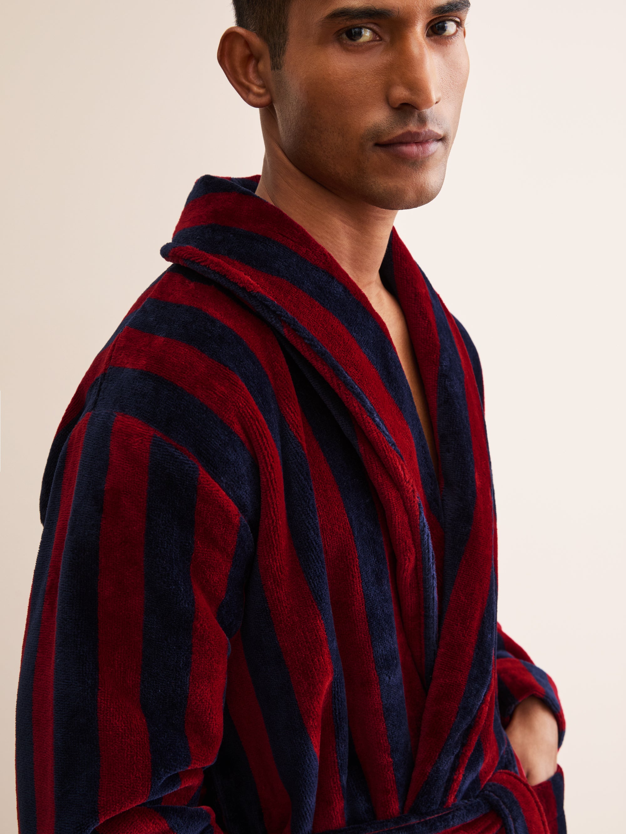 Men's Bathrobe Aston Terry Cotton Red