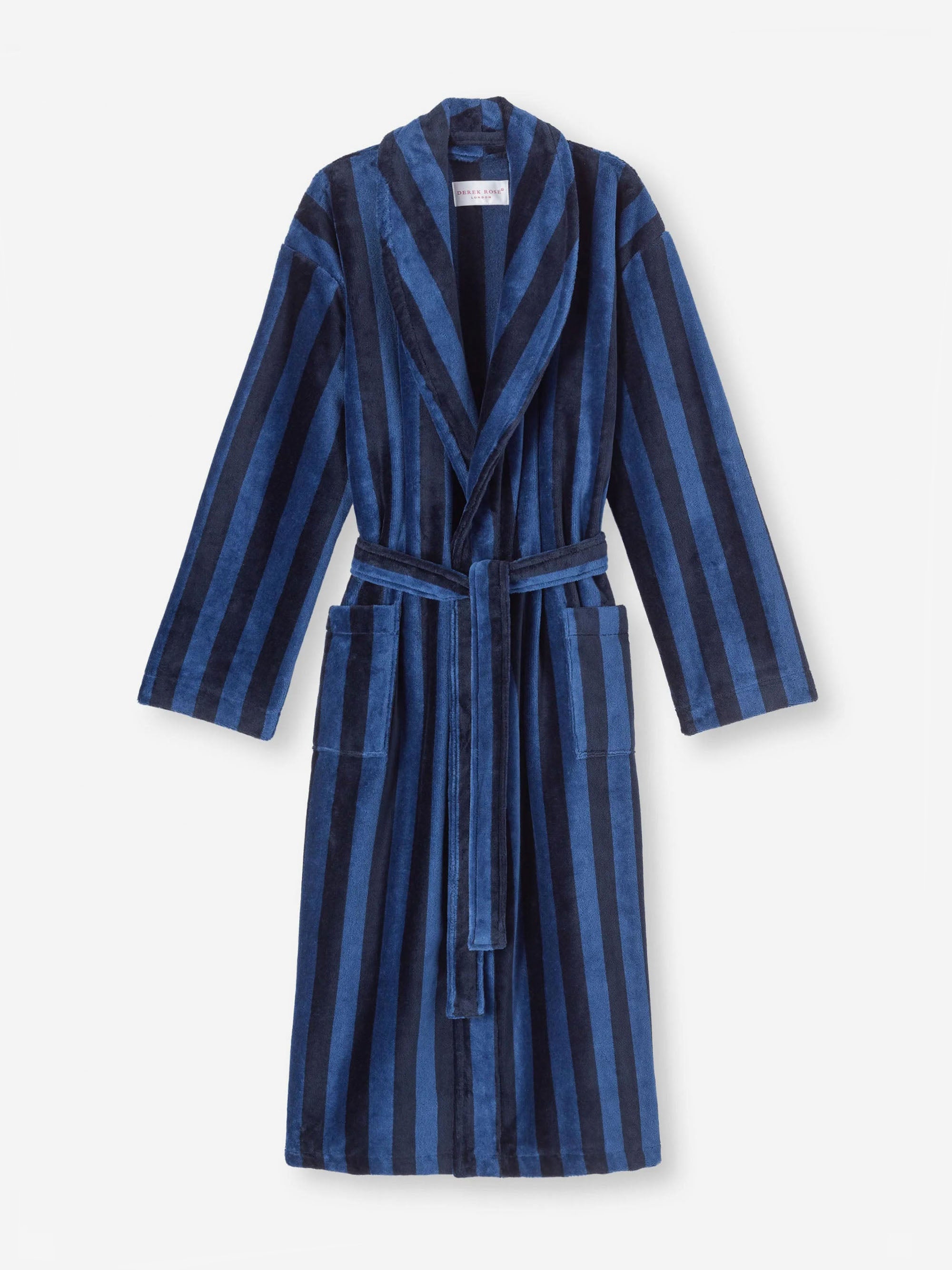 Men's Bathrobe Aston Terry Cotton Navy