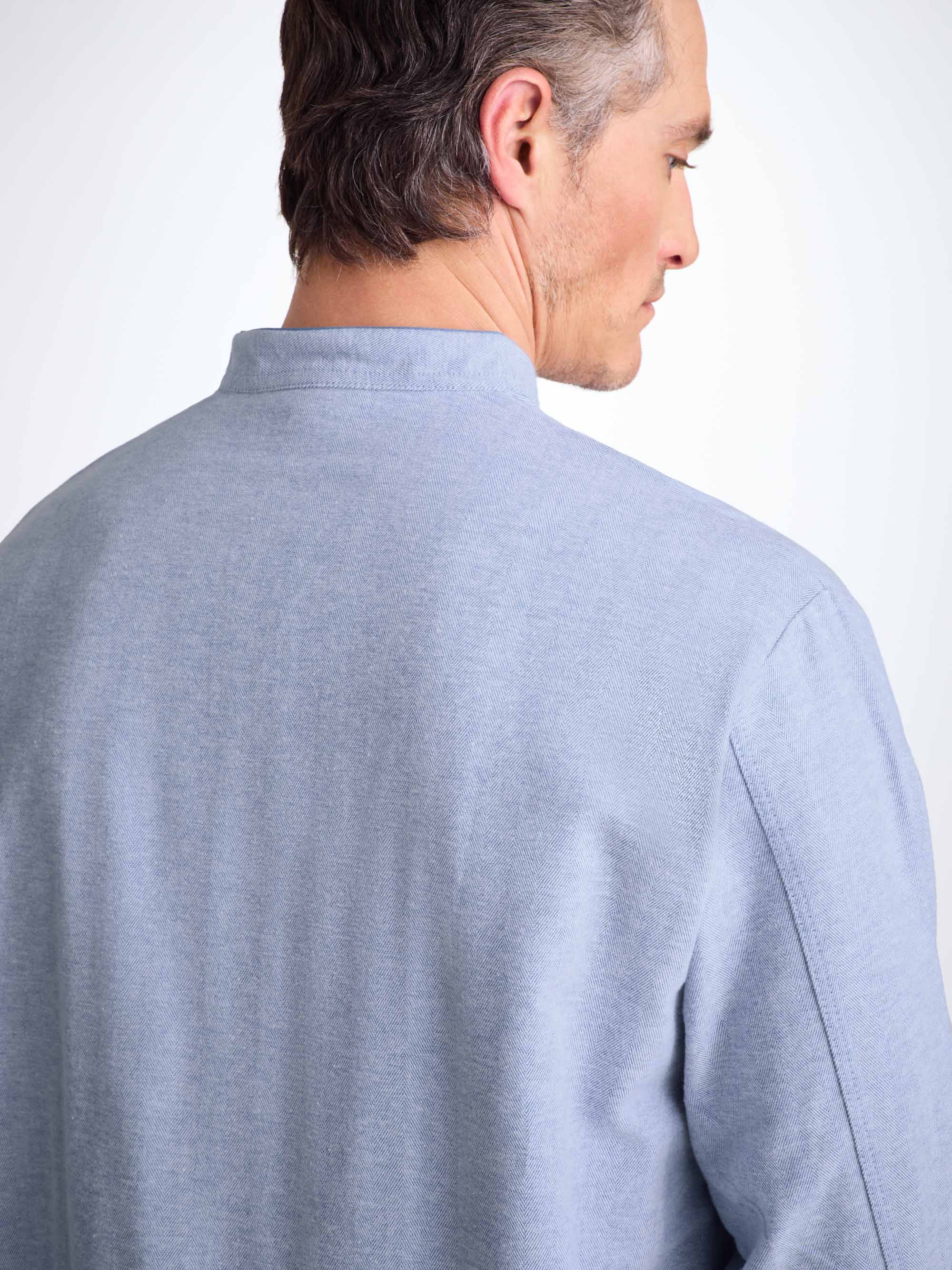 Men's Nightshirt Arran 24 Brushed Cotton Blue