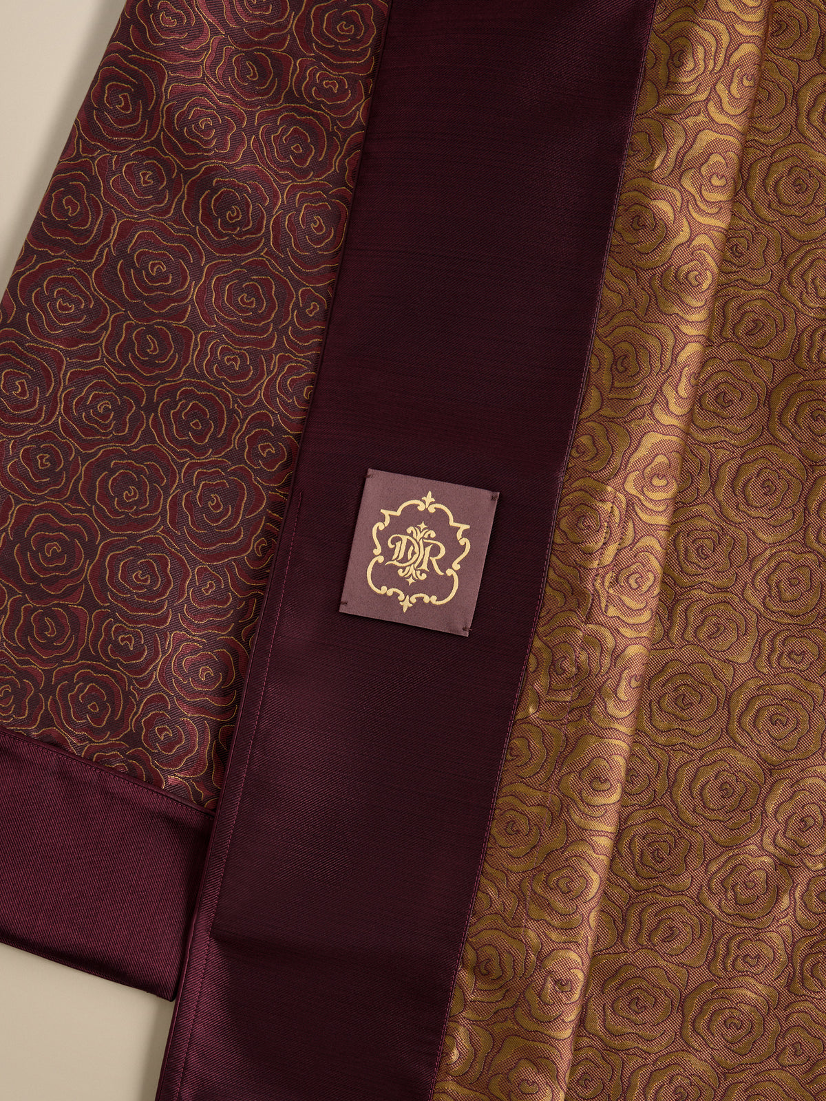 Verona Silk Jacquard Smoking Jacket Red Rose