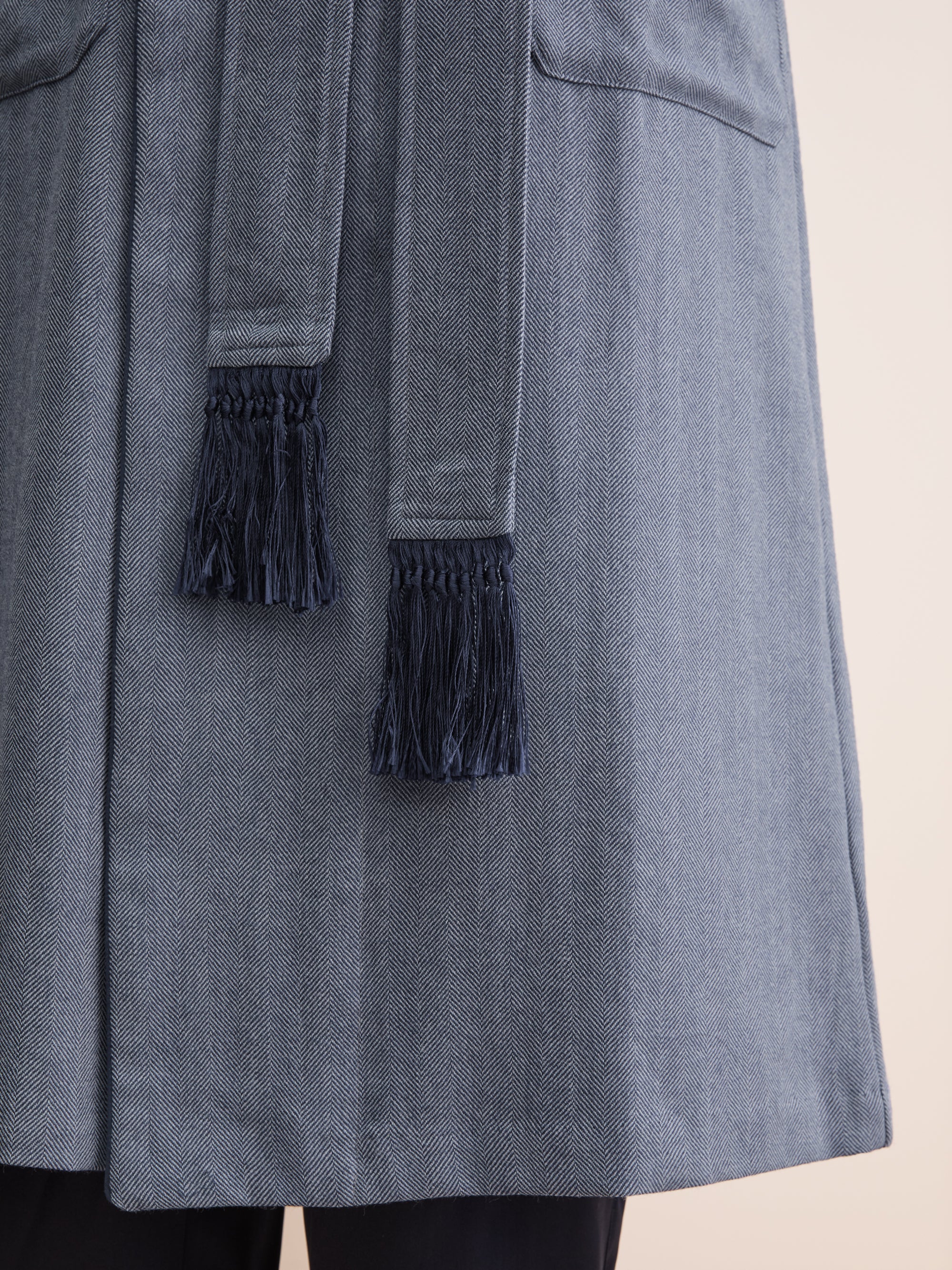 Men's Dressing Gown Lincoln Wool Navy
