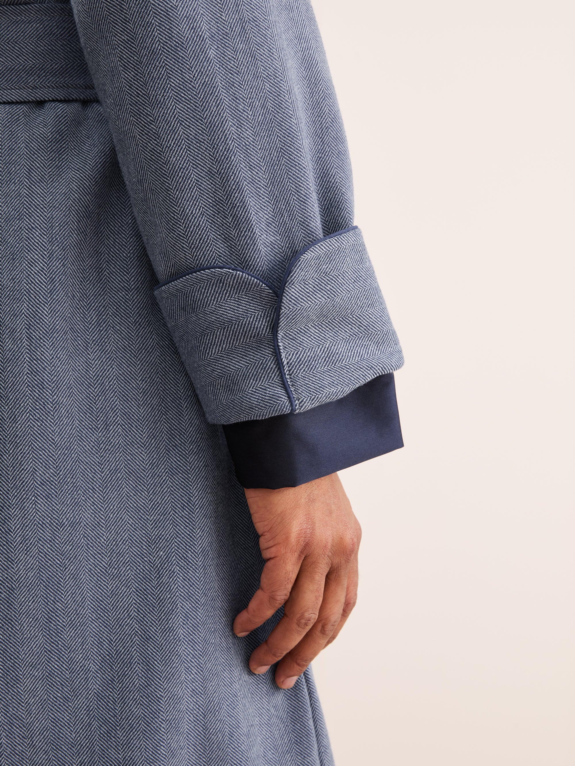 Men's Dressing Gown Lincoln Wool Navy