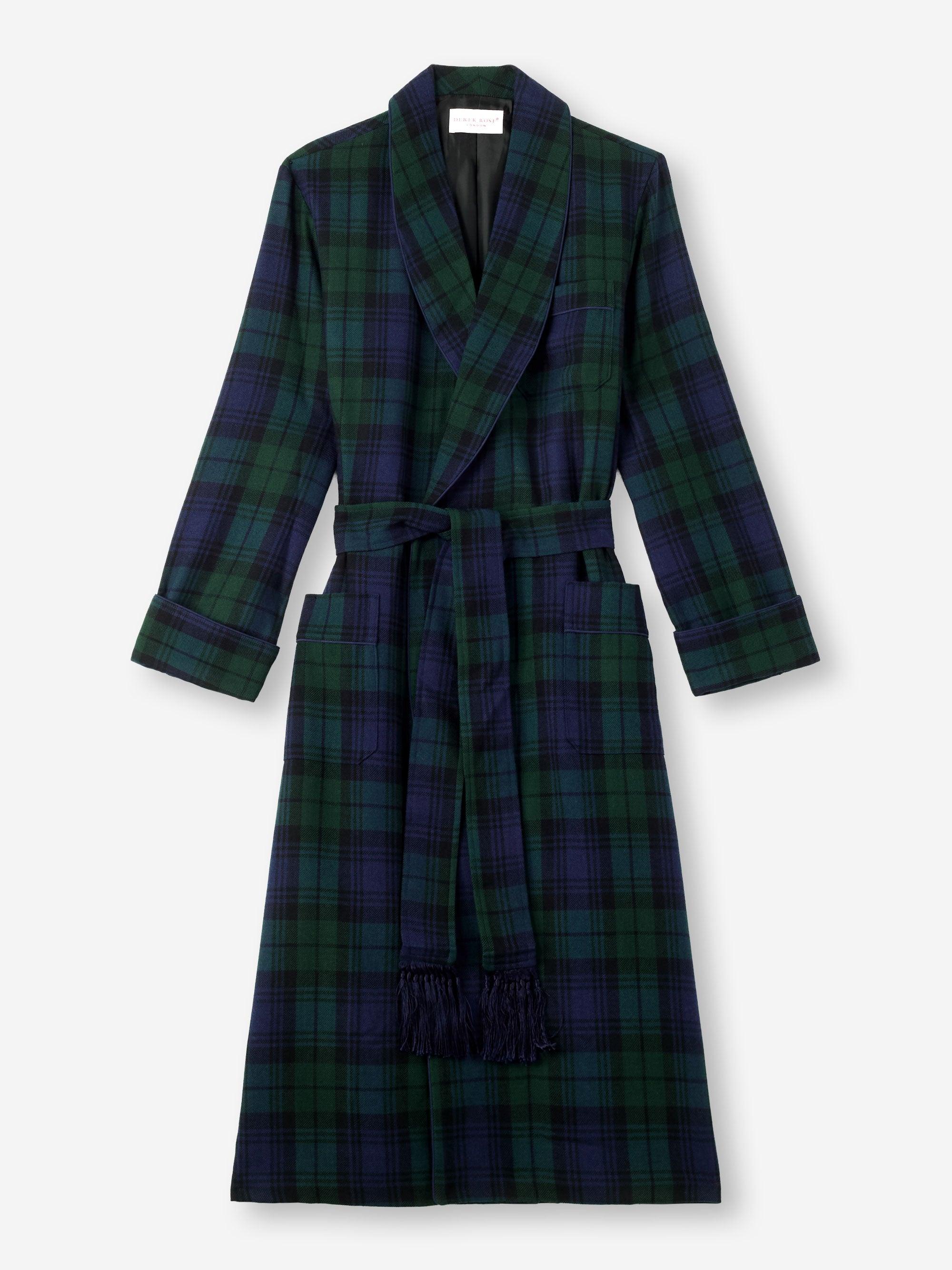 Men's Robe Tartan Black Watch Wool Navy