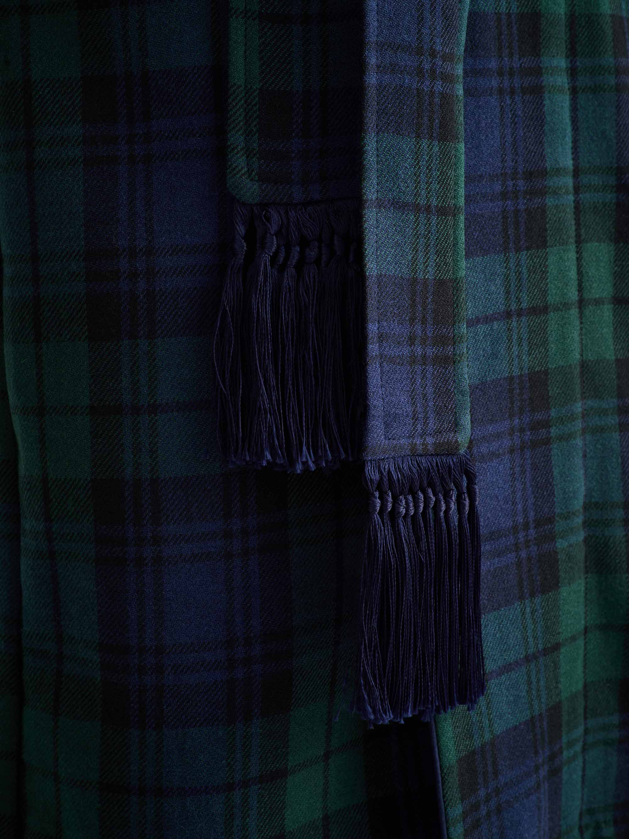 Men's Robe Tartan Black Watch Wool Navy
