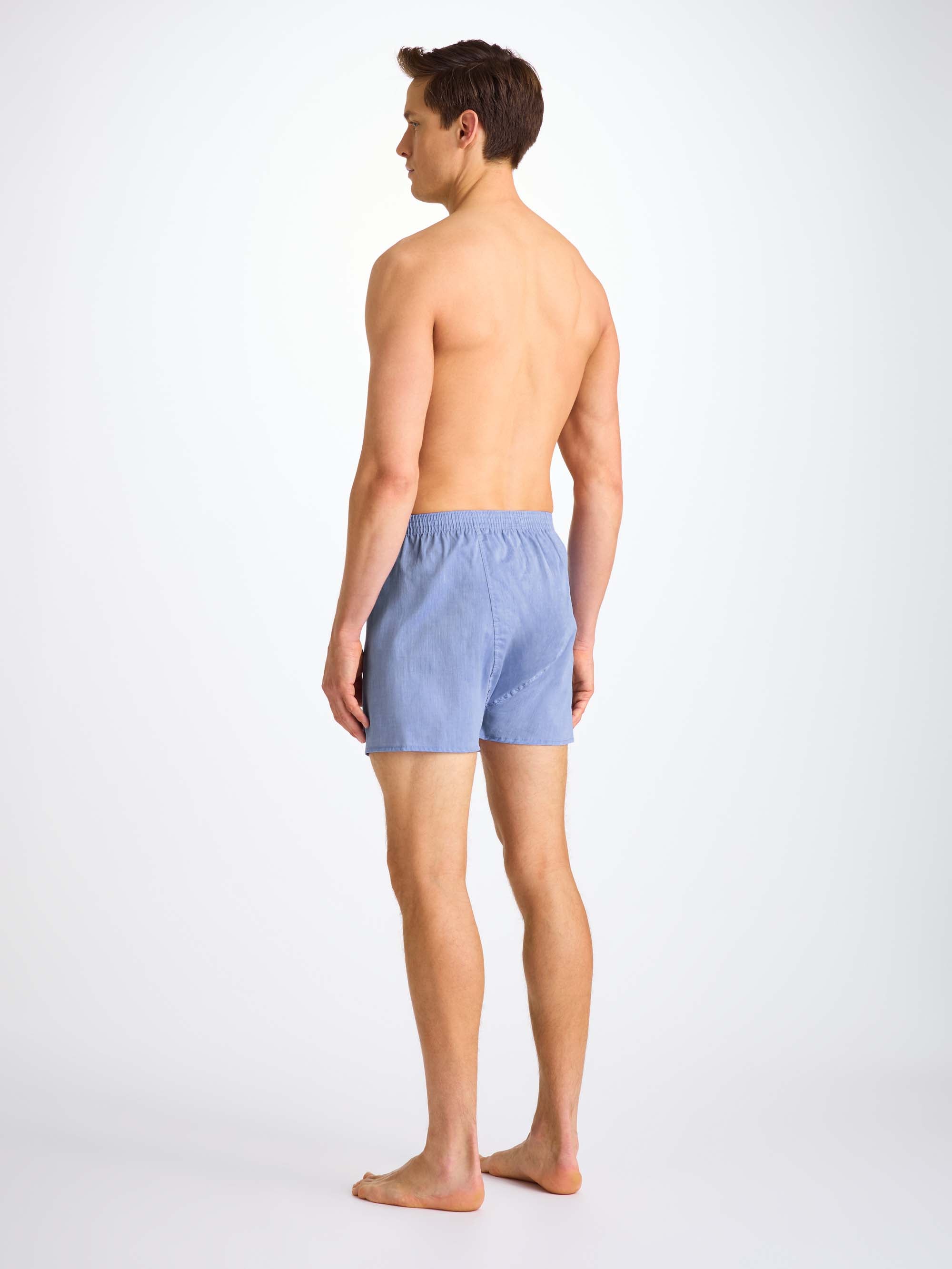 Men's Classic Fit Boxers Amalfi Cotton Batiste Blue