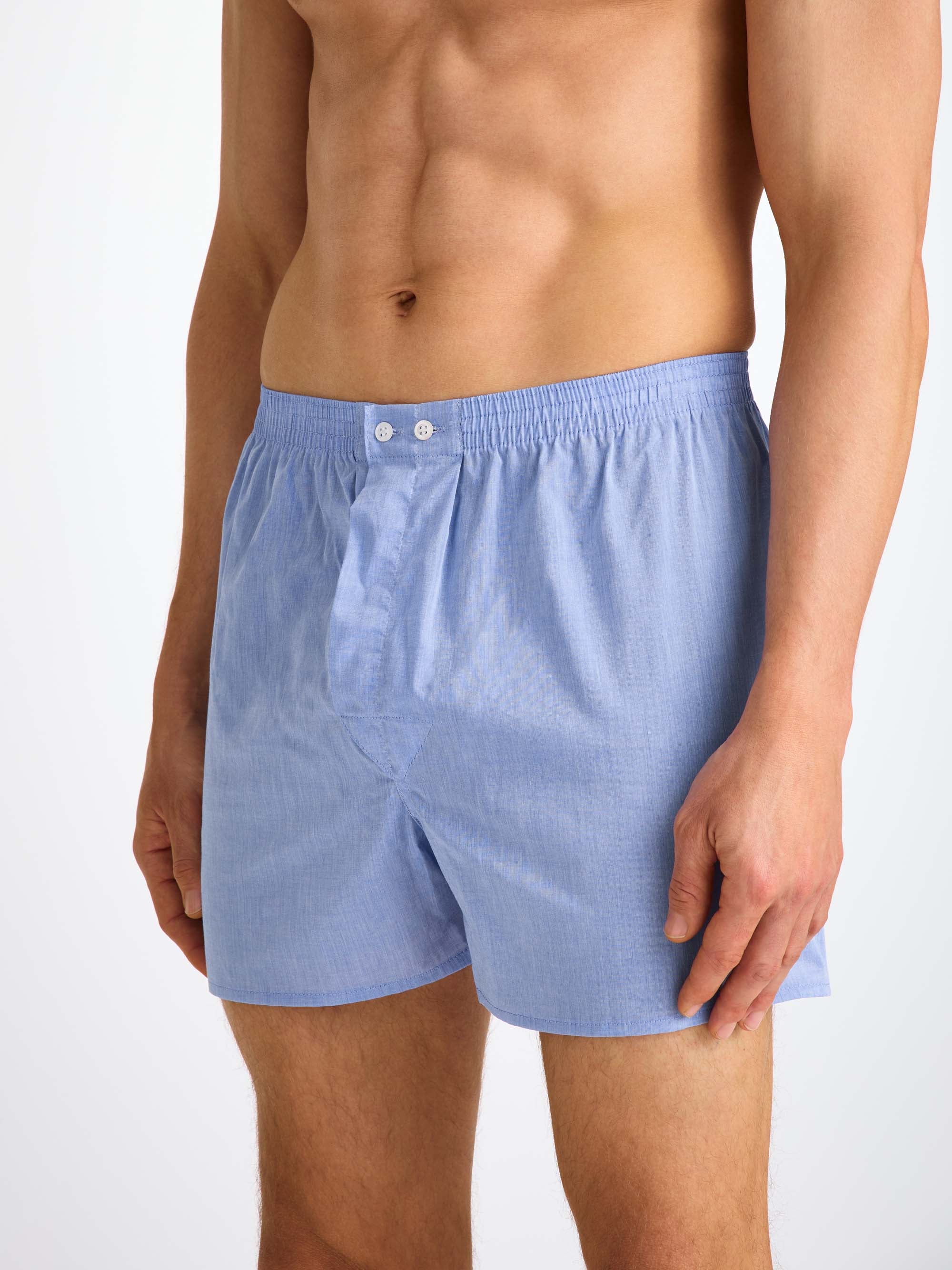 Men's Classic Fit Boxers Amalfi Cotton Batiste Blue