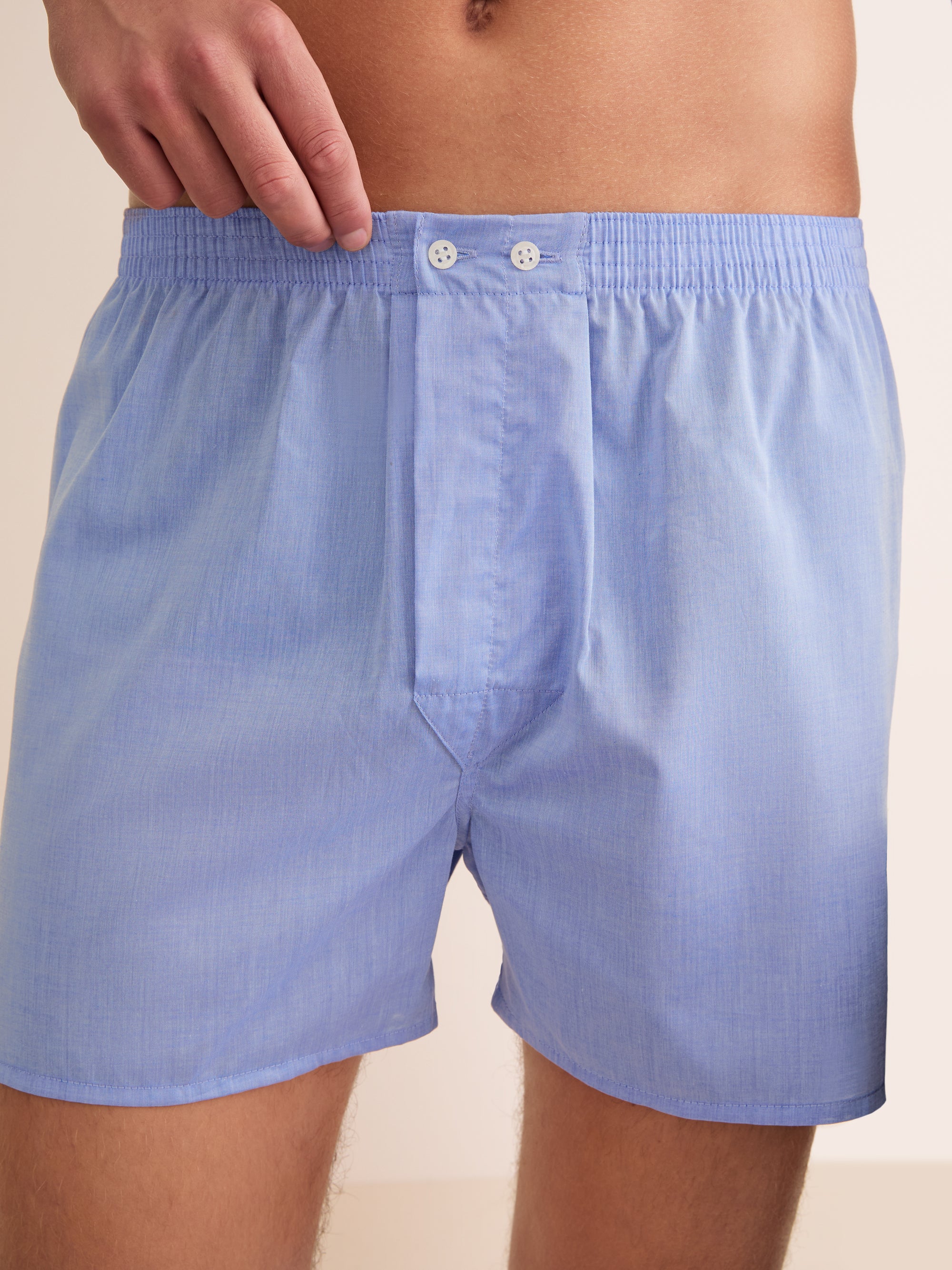 Men's Classic Fit Boxers Amalfi Cotton Batiste Blue
