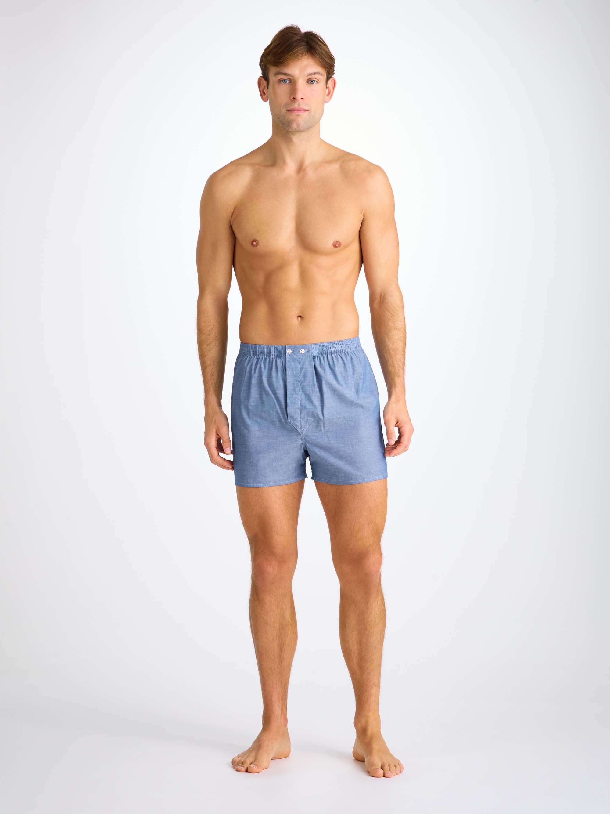 Men's Classic Fit Boxers Amalfi Cotton Batiste Denim
