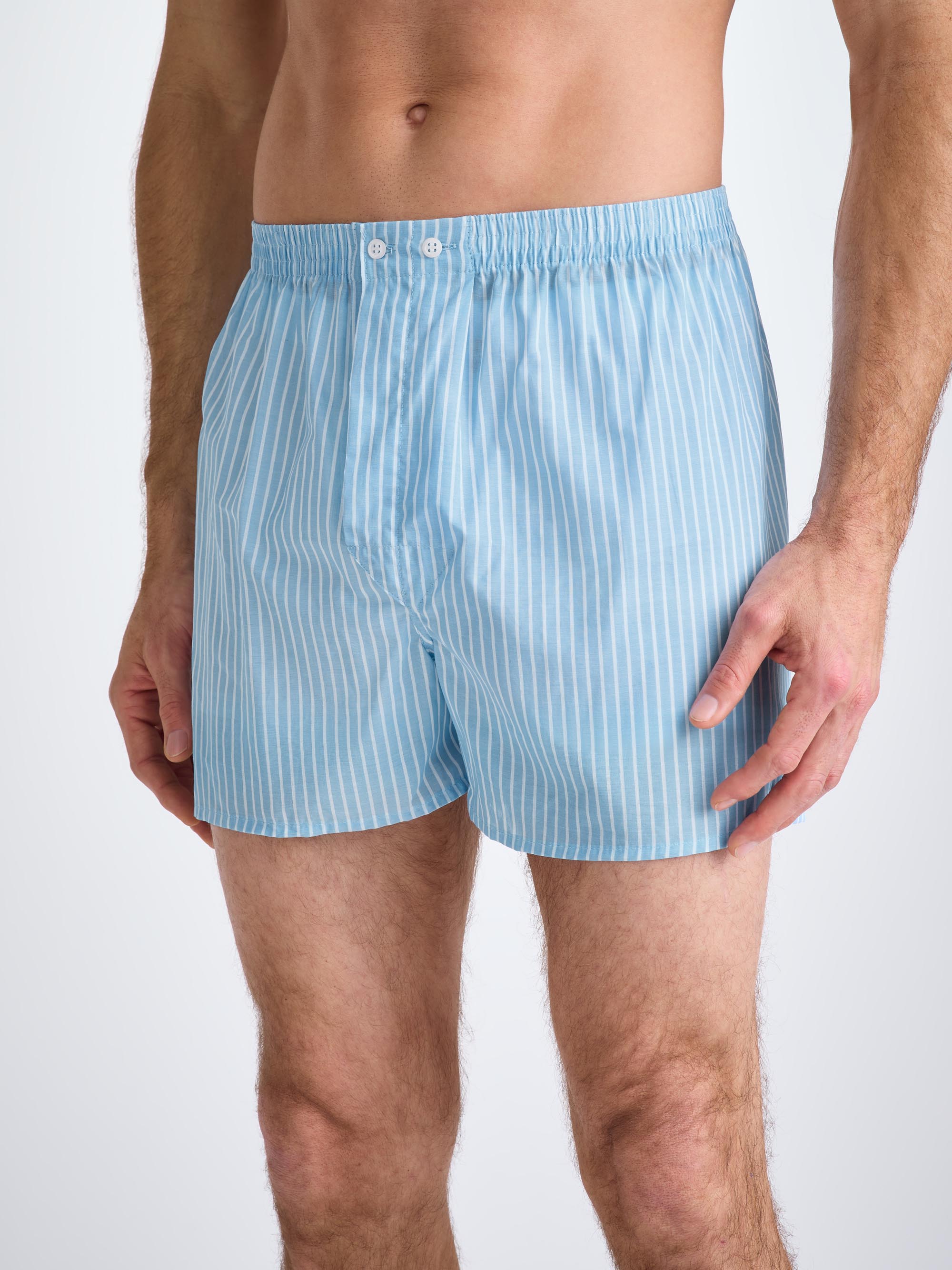 Men's Classic Fit Boxers Amalfi 21 Cotton Batiste Blue