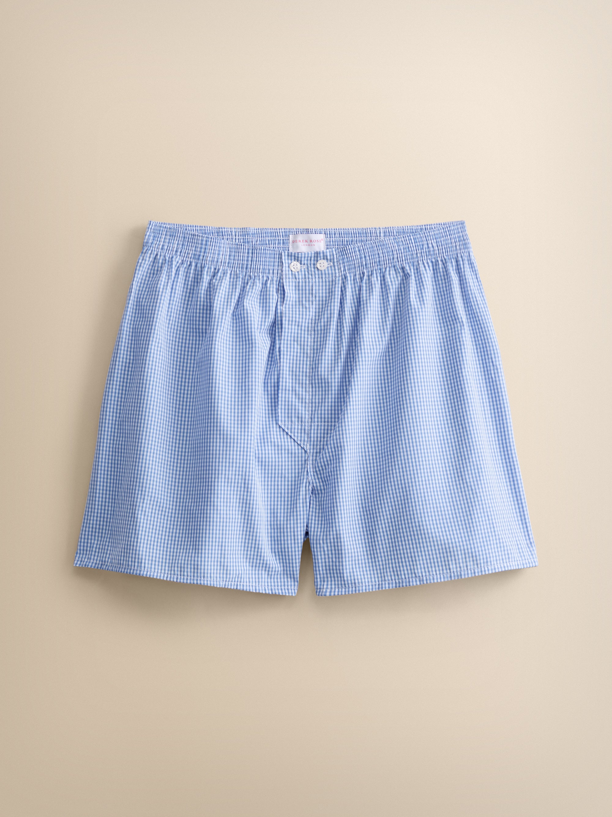 Gingham Cotton Classic Fit Boxers Light Blue Gingham