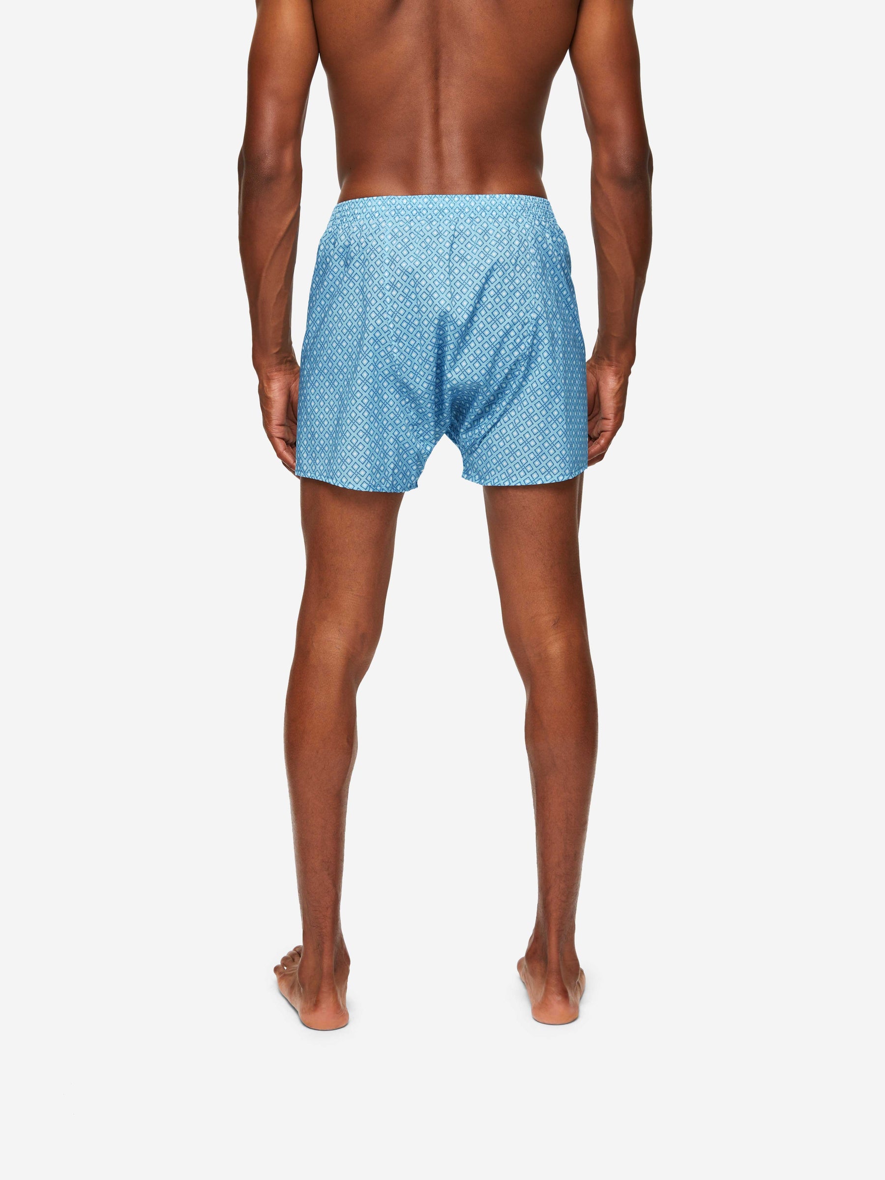 Men's Classic Fit Boxers Ledbury 56 Cotton Batiste Blue