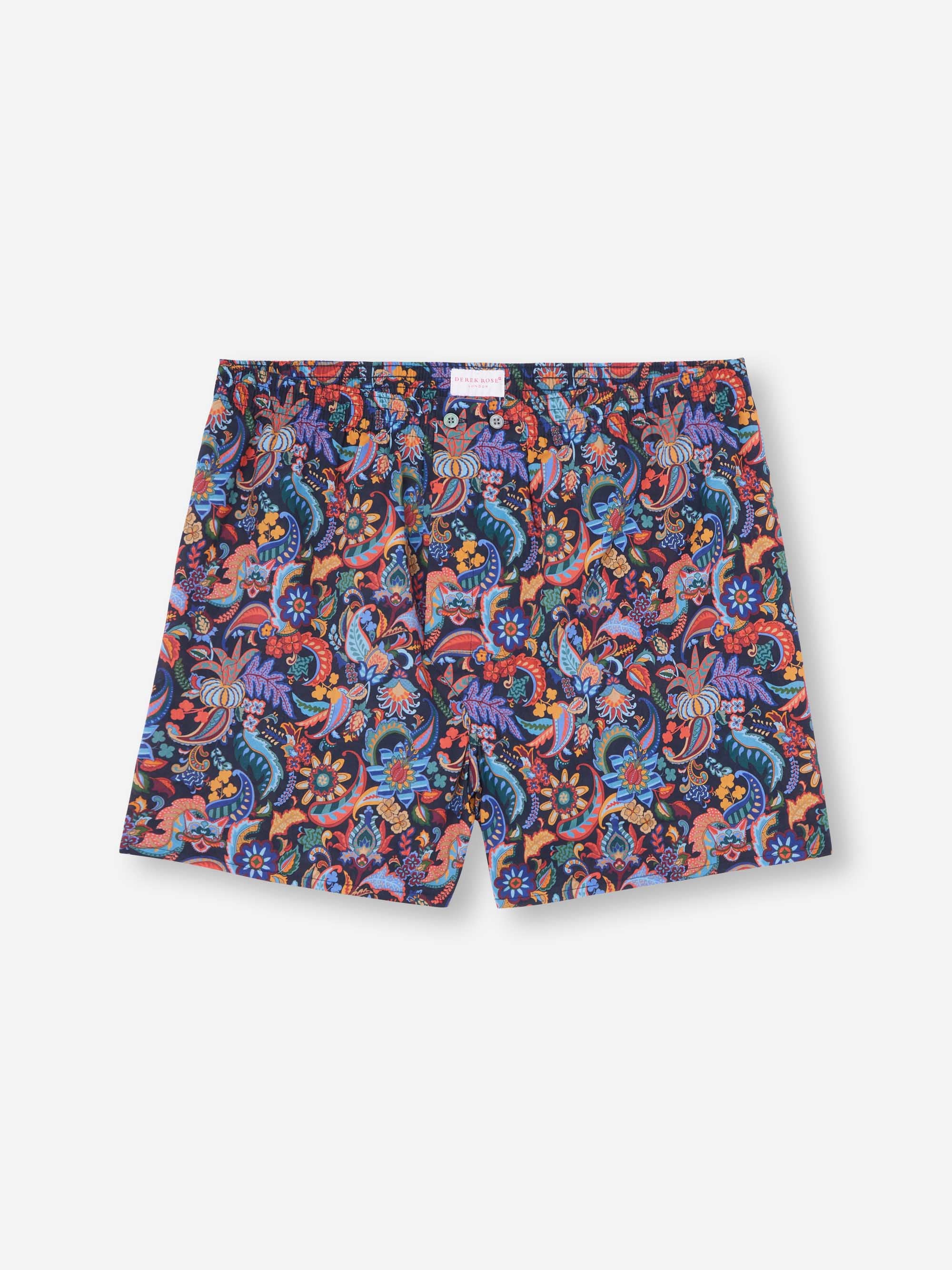 Men's Classic Fit Boxers Cotton Batiste Multi Jungle Paisley Print