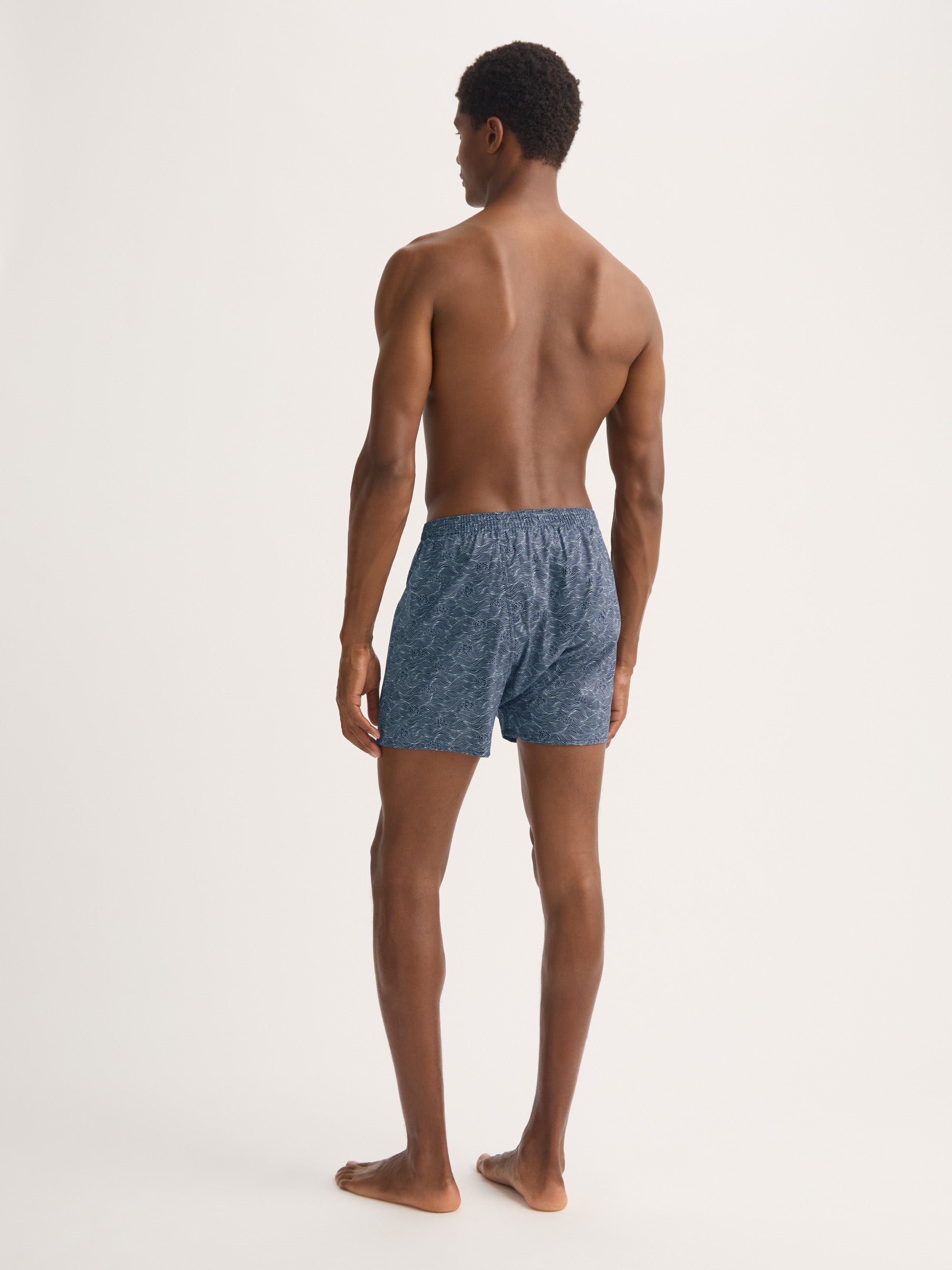 Men's Classic Fit Boxers Cotton Batiste Navy Blue Night Sky Print