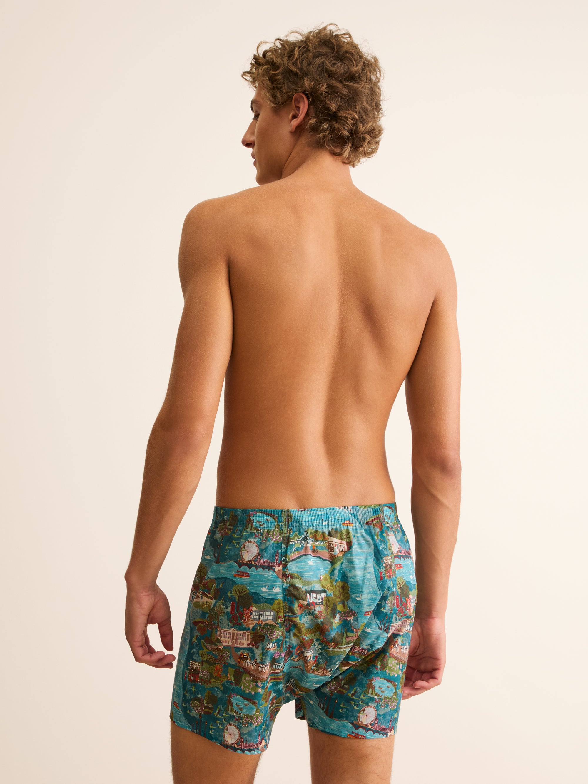 Men's Classic Fit Boxers London Scenic Print Multi