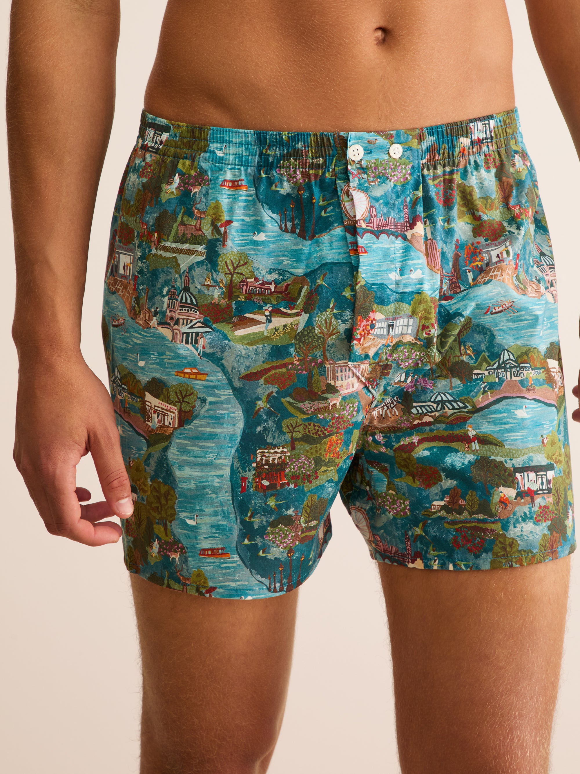 Men's Classic Fit Boxers London Scenic Print Multi