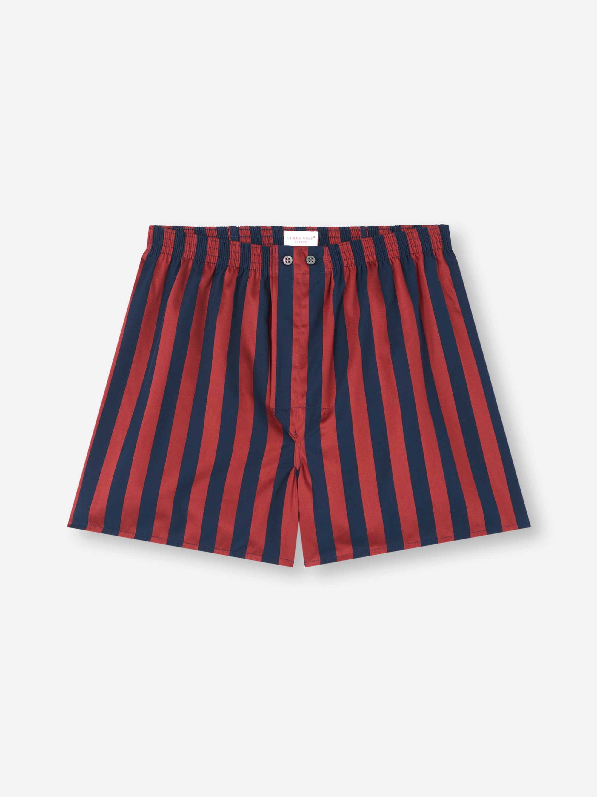 Men's Classic Fit Boxers Royal Cotton Navy Blue & Red Stripe